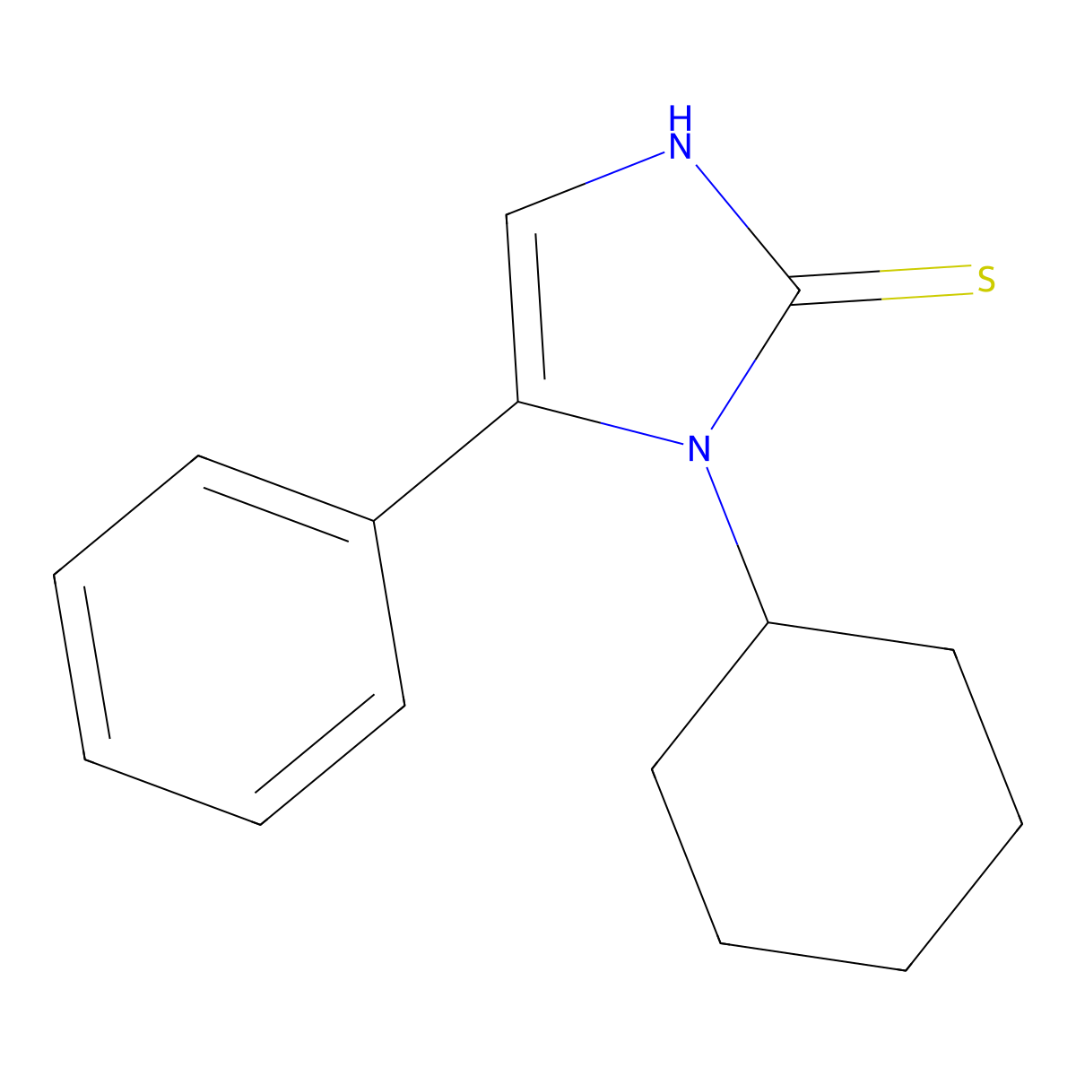 1-cyclohexyl-5-phenyl-1,3-dihydro-2H-imidazole-2-thione molecular structure, CAS 1094425-65-6