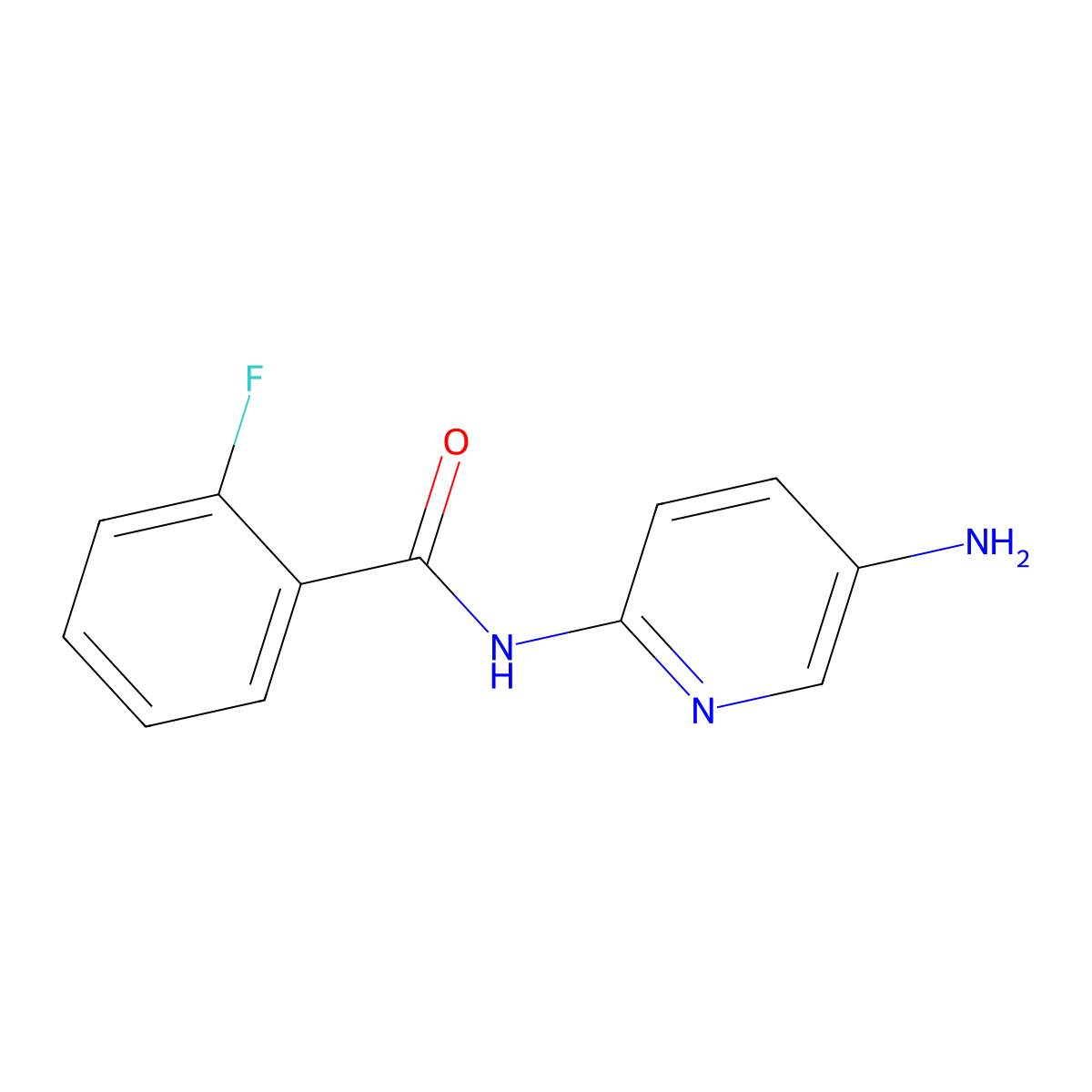 N-(5-amino-2-pyridinyl)-2-fluorobenzamide molecular structure, CAS 1094425-90-7