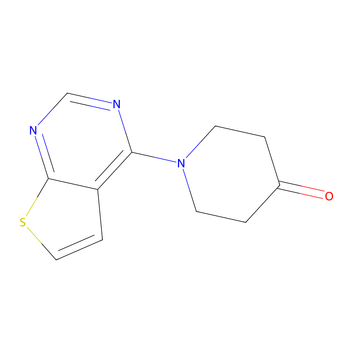 1-(Thieno[2,3-d]pyrimidin-4-yl)piperidin-4-one molecular structure, CAS 1094427-64-1