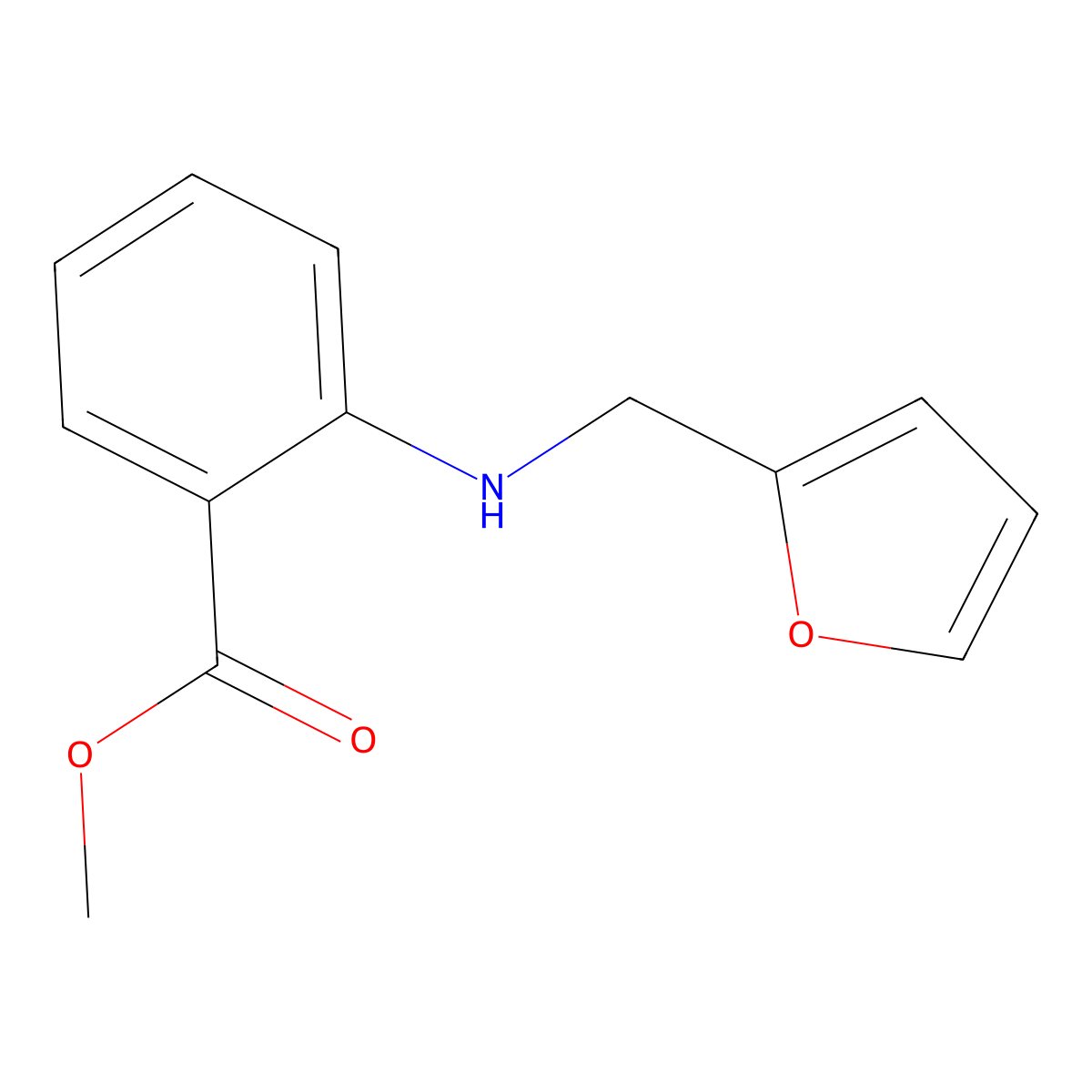 Methyl 2-((furan-2-ylmethyl)amino)benzoate molecular structure, CAS 1094427-83-4