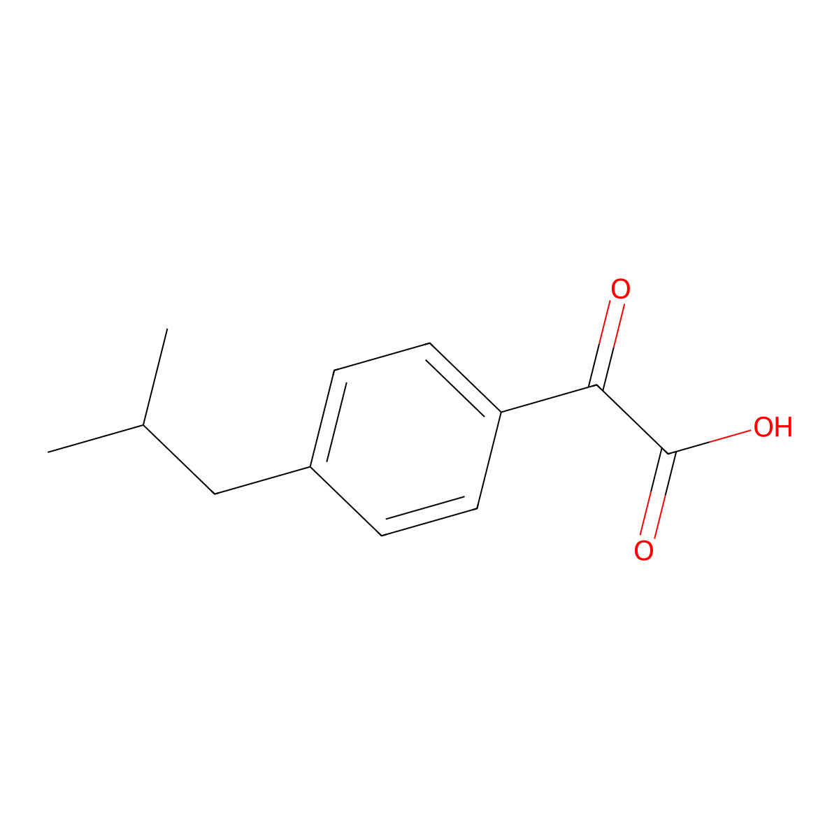 2-[4-(2-Methylpropyl)phenyl]-2-oxoacetic acid molecular structure, CAS 1094428-29-1
