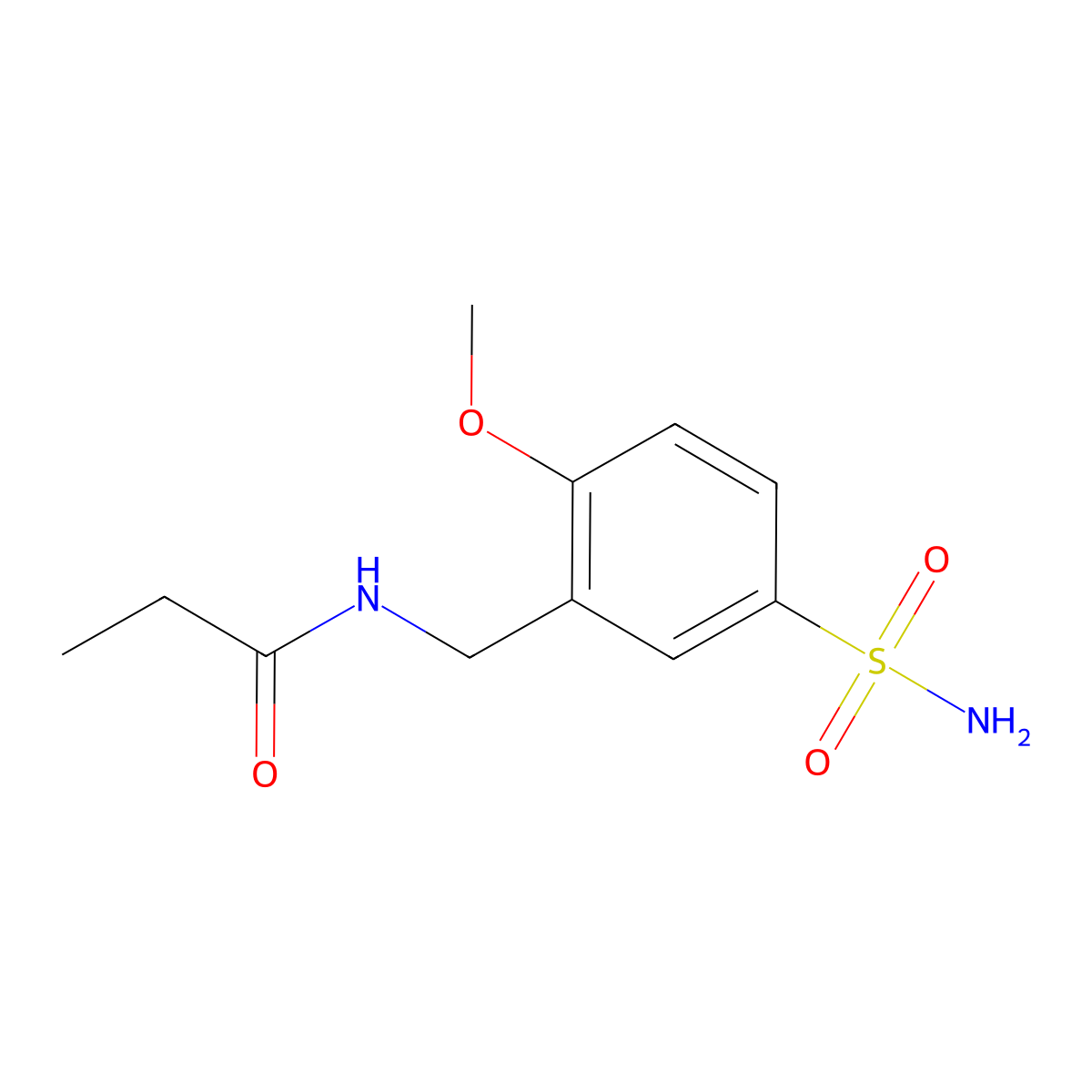 N-[(2-methoxy-5-sulfamoylphenyl)methyl]propanamide molecular structure, CAS 1094429-54-5