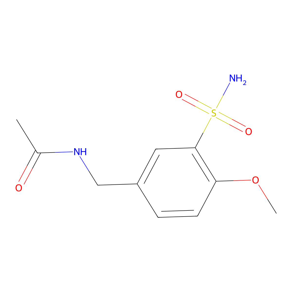 N-[(4-methoxy-3-sulfamoylphenyl)methyl]acetamide molecular structure, CAS 1094429-83-0