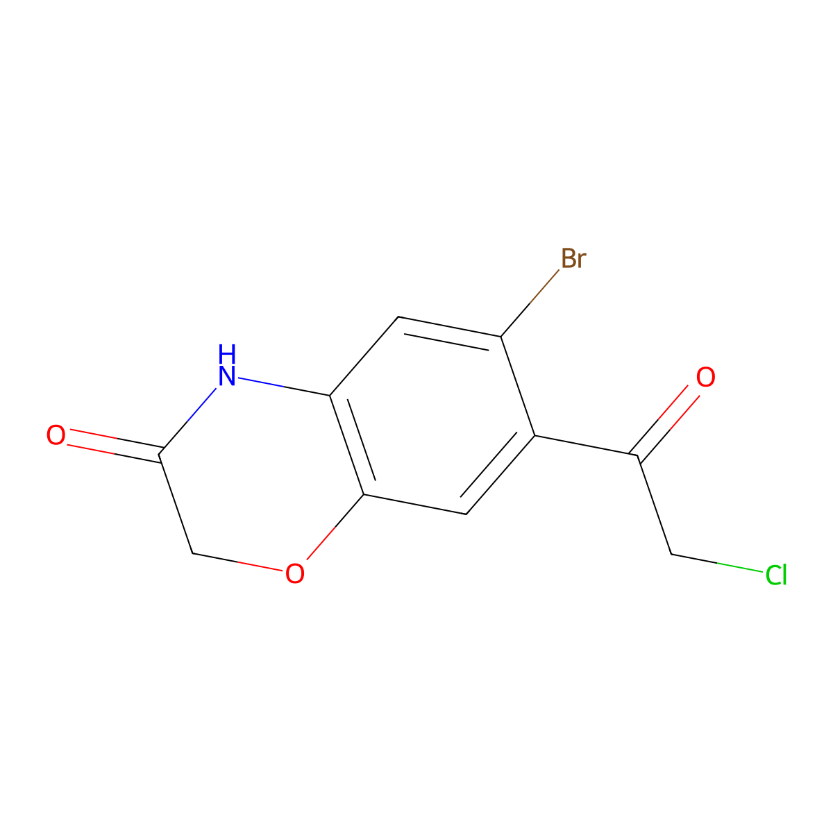 6-bromo-7-(2-chloroacetyl)-3,4-dihydro-2H-1,4-benzoxazin-3-one molecular structure, CAS 1094432-20-8