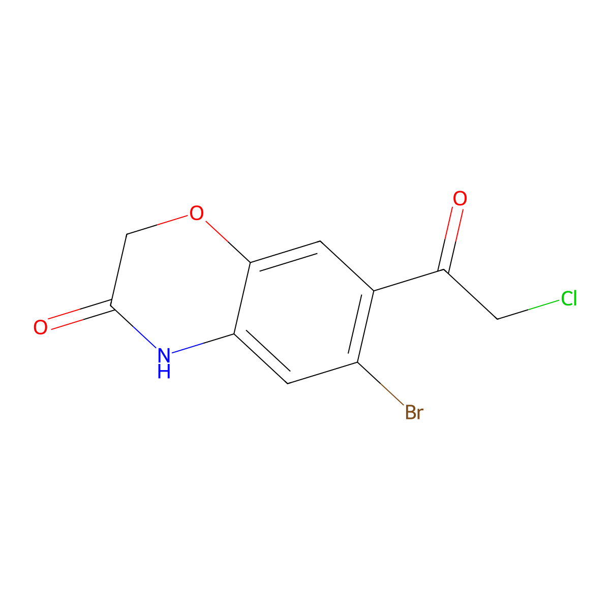 6-bromo-7-(2-chloroacetyl)-3,4-dihydro-2H-1,4-benzoxazin-3-one molecular structure, CAS 1094432-20-8