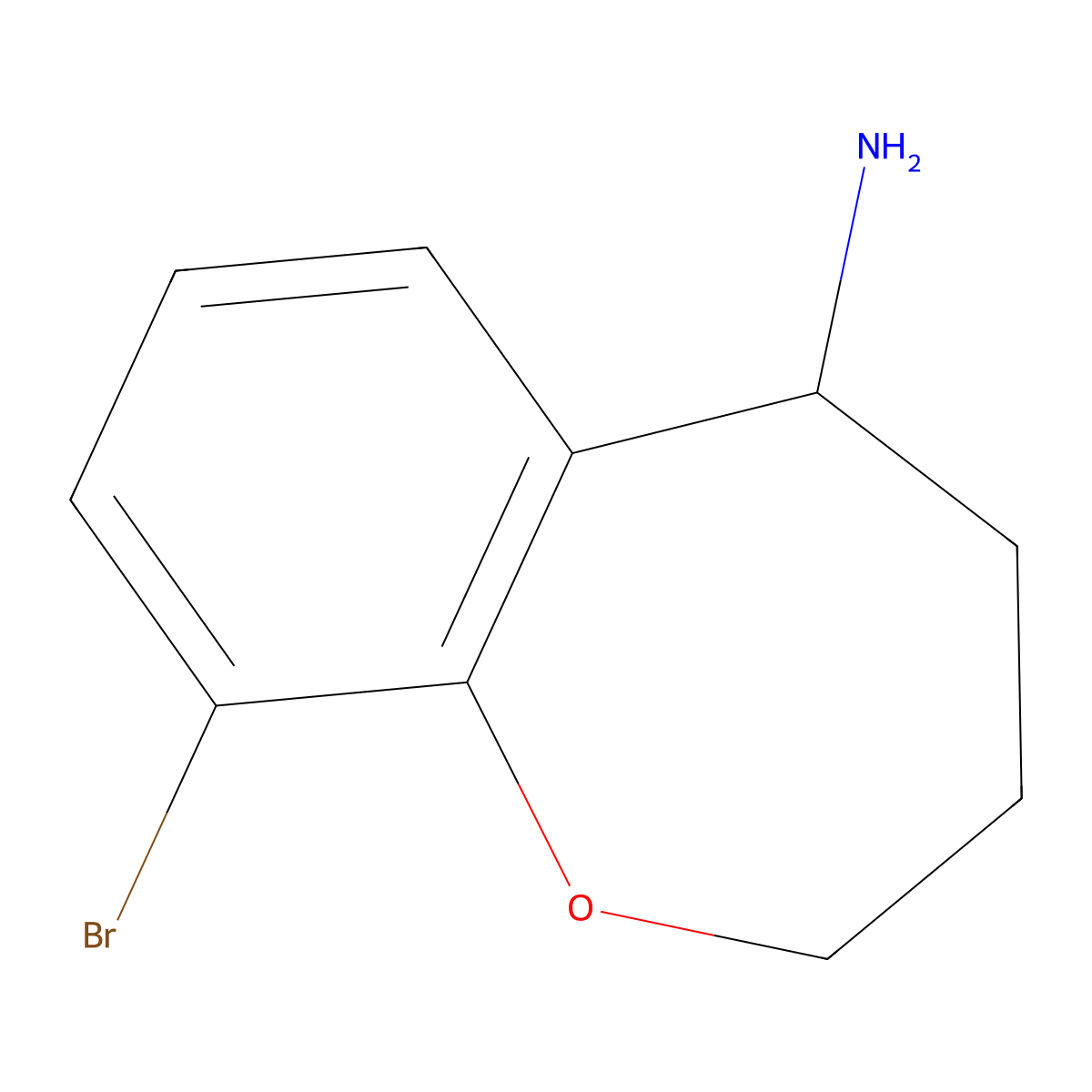 9-Bromo-2,3,4,5-tetrahydro-1-benzoxepin-5-amine molecular structure, CAS 1094432-97-9