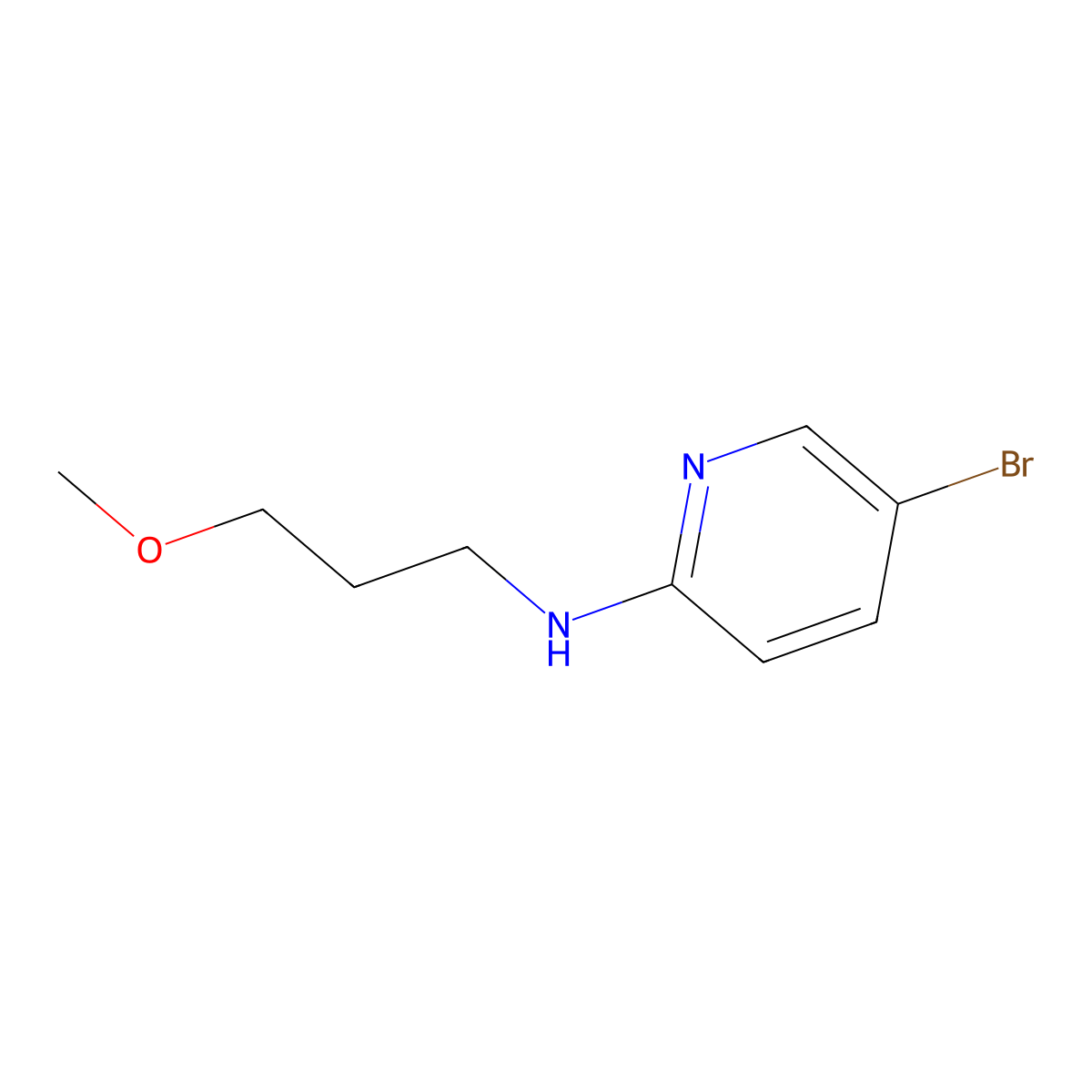 5-bromo-N-(3-methoxypropyl)pyridin-2-amine molecular structure, CAS 1094433-13-2