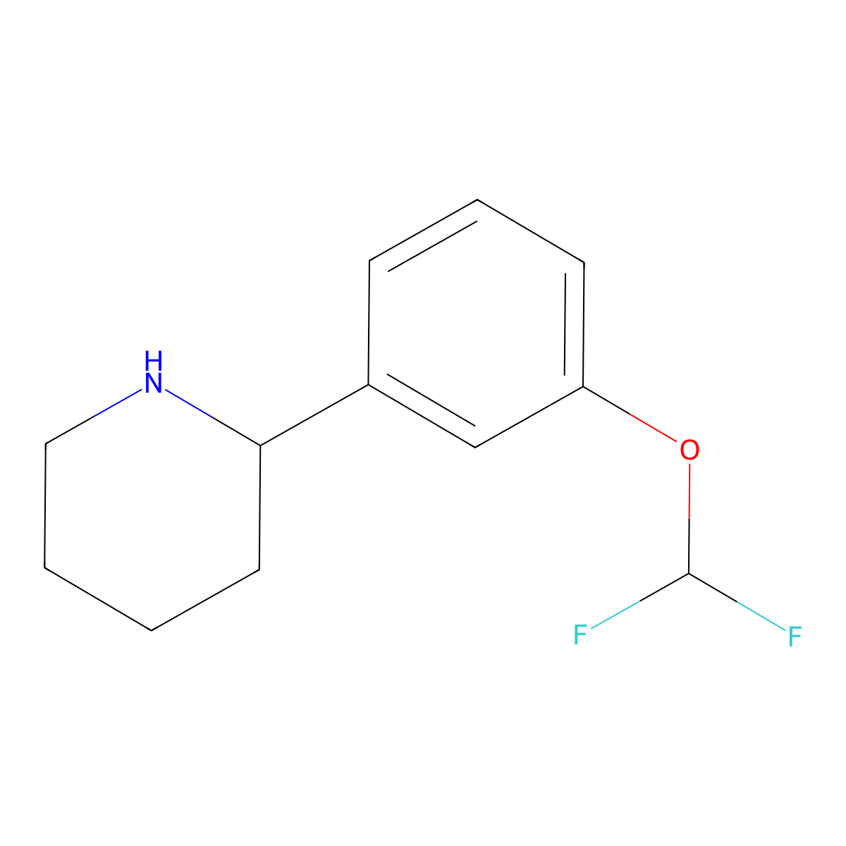 2-[3-(Difluoromethoxy)phenyl]piperidine molecular structure, CAS 1094434-18-0