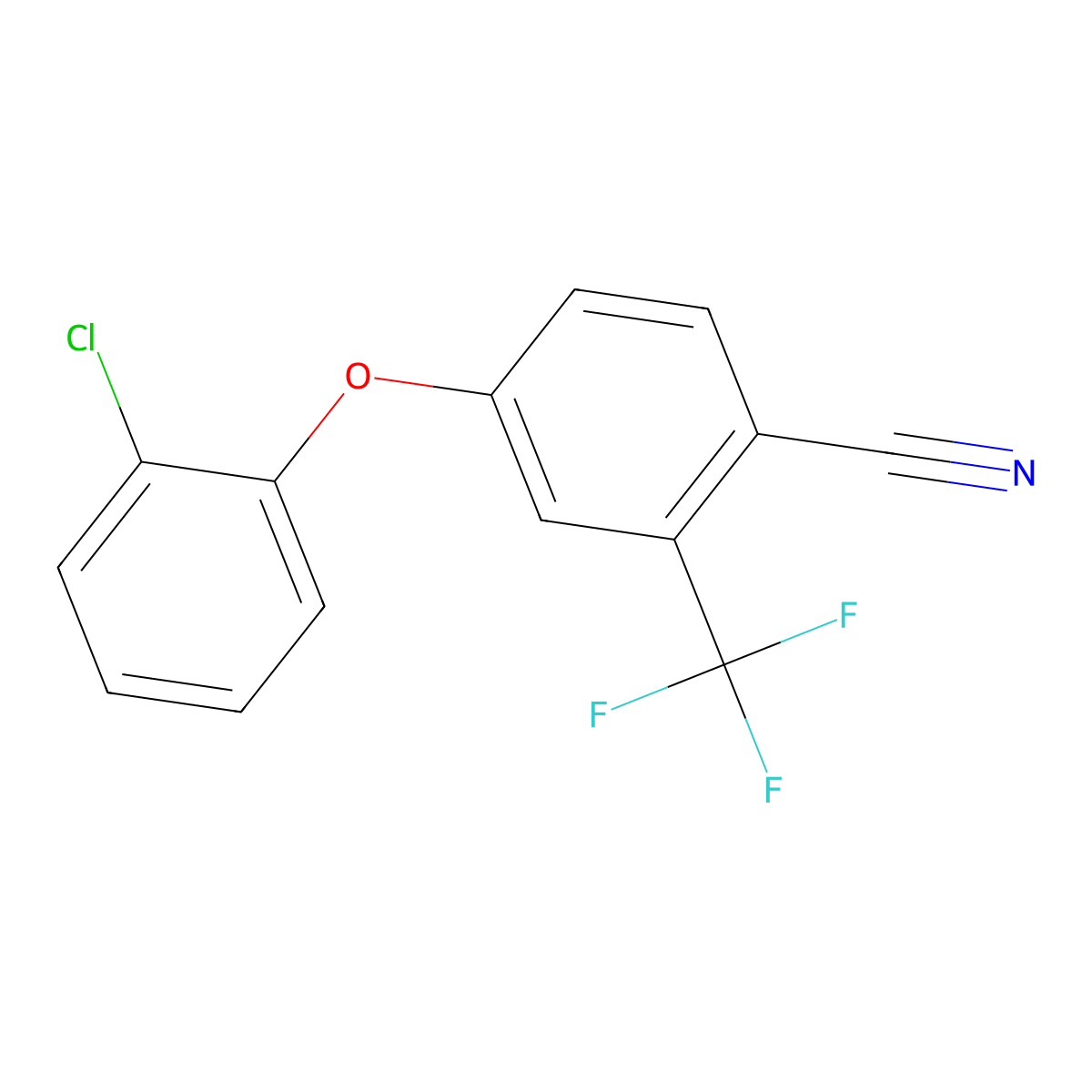 4-(2-Chlorophenoxy)-2-(trifluoromethyl)benzonitrile molecular structure, CAS 1094436-69-7