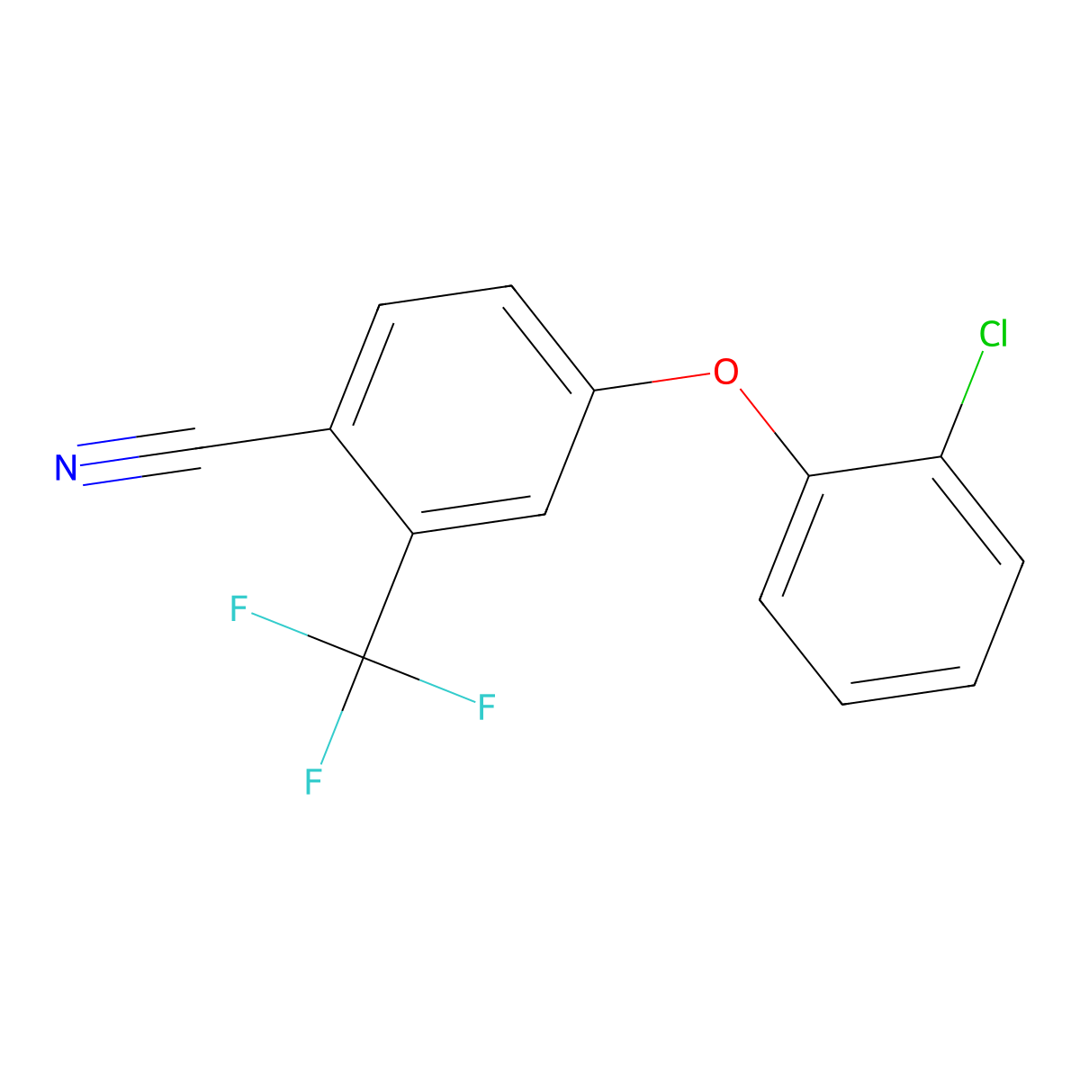 4-(2-Chlorophenoxy)-2-(trifluoromethyl)benzonitrile molecular structure, CAS 1094436-69-7
