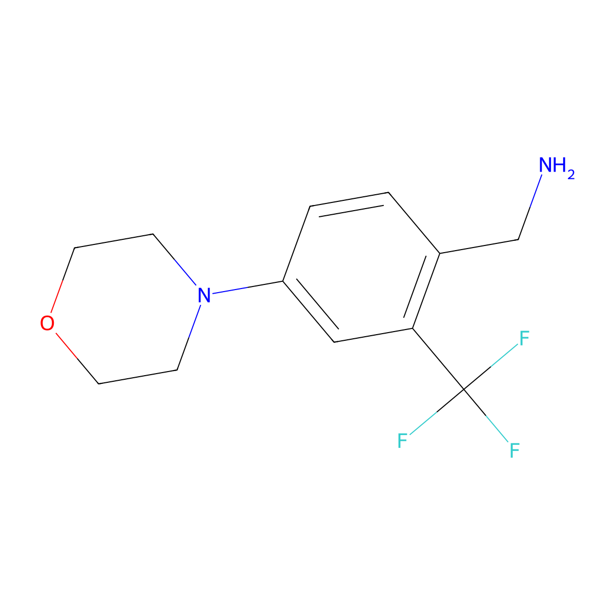 (4-(Morpholin-4-yl)-2-(trifluoromethyl)phenyl)methanamine molecular structure, CAS 1094436-83-5
