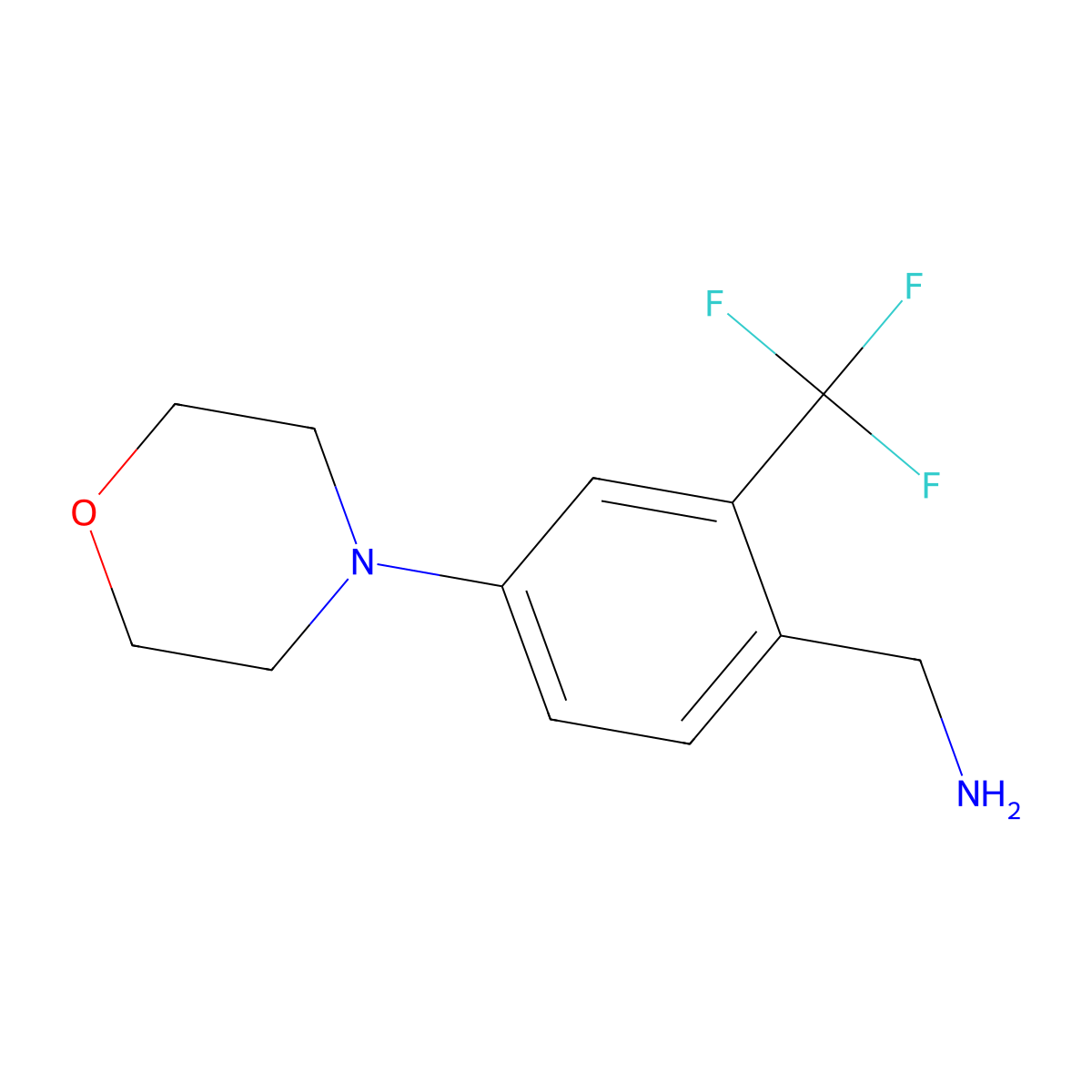 (4-(Morpholin-4-yl)-2-(trifluoromethyl)phenyl)methanamine molecular structure, CAS 1094436-83-5