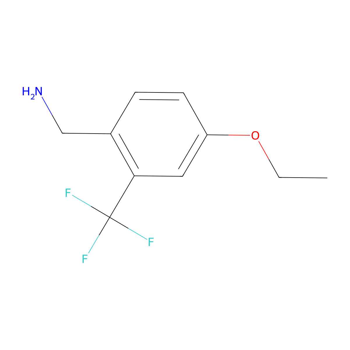 (4-Ethoxy-2-(trifluoromethyl)phenyl)methanamine molecular structure, CAS 1094436-90-4