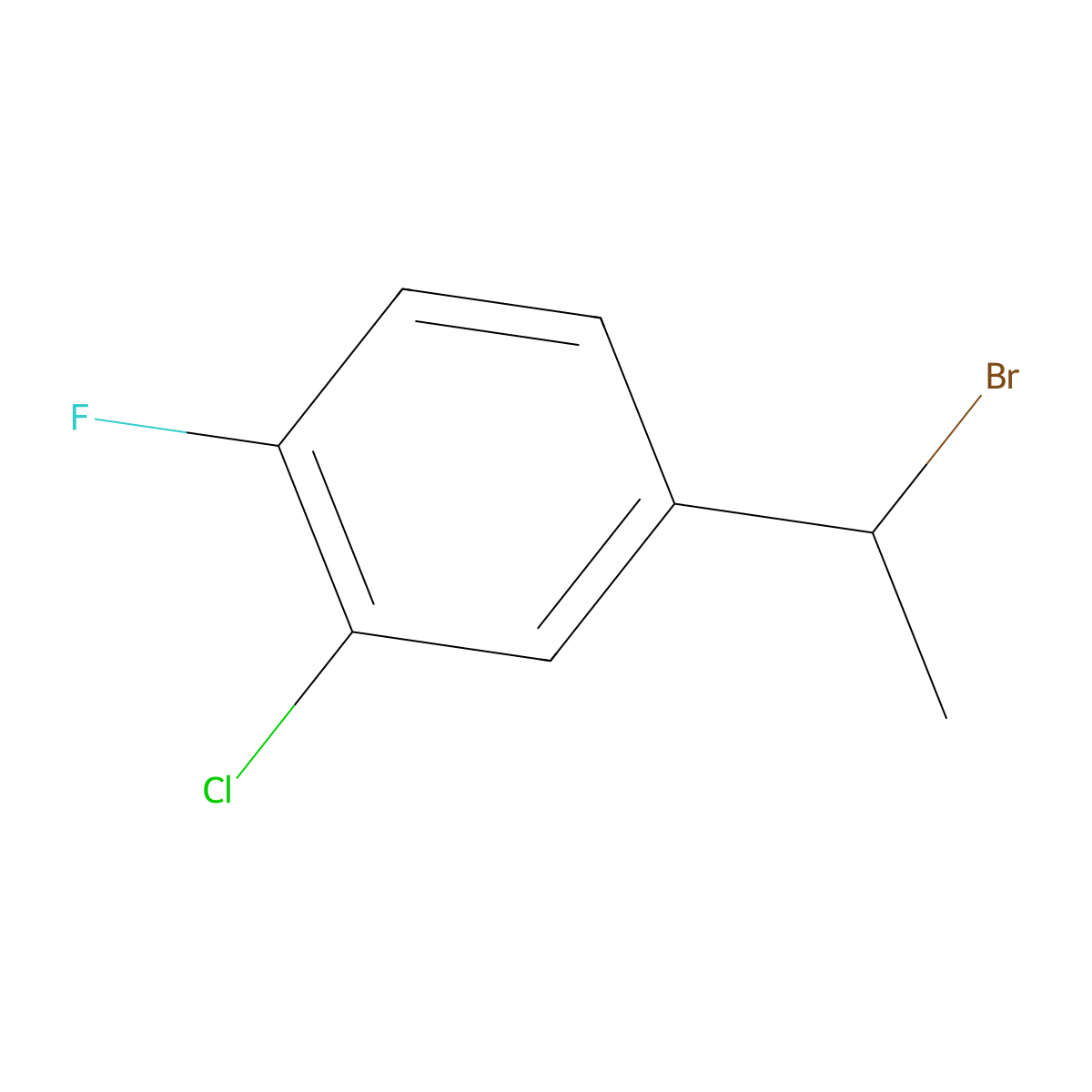 4-(1-Bromoethyl)-2-chloro-1-fluorobenzene molecular structure, CAS 1094438-34-2