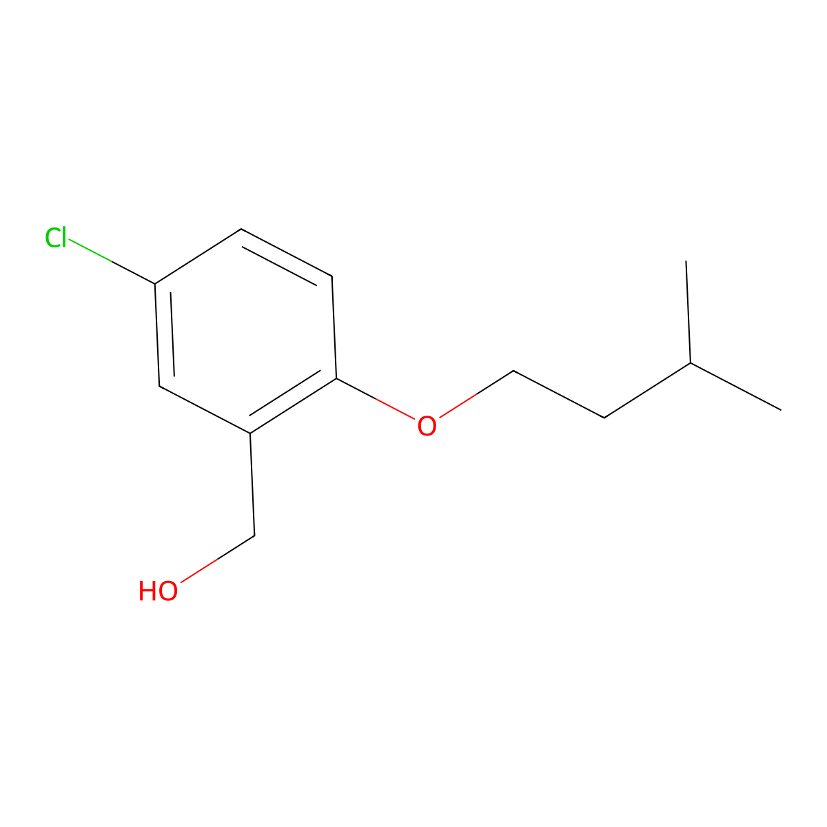 (5-Chloro-2-(isopentyloxy)phenyl)methanol molecular structure, CAS 1094439-22-1