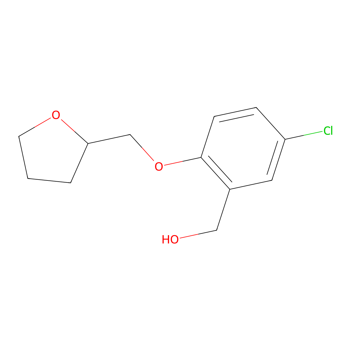 [5-Chloro-2-(oxolan-2-ylmethoxy)phenyl]methanol molecular structure, CAS 1094439-30-1