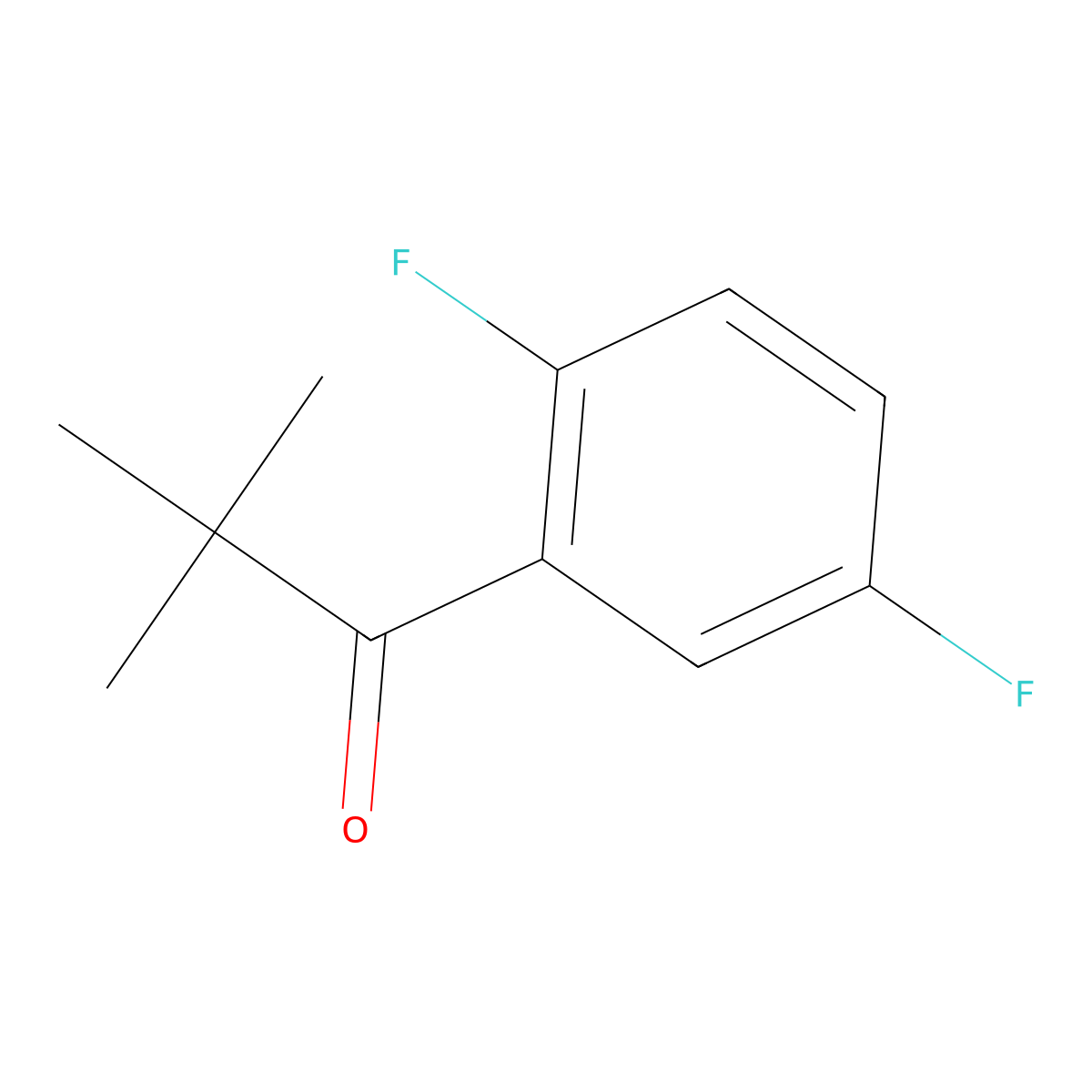 1-(2,5-Difluorophenyl)-2,2-dimethylpropan-1-one molecular structure, CAS 1094440-00-2