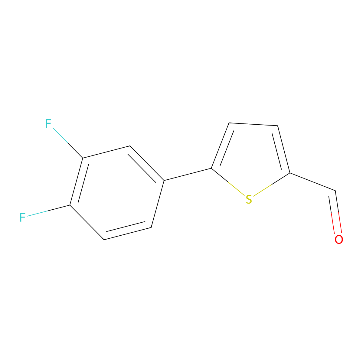 5-(3,4-Difluorophenyl)thiophene-2-carbaldehyde molecular structure, CAS 1094440-58-0