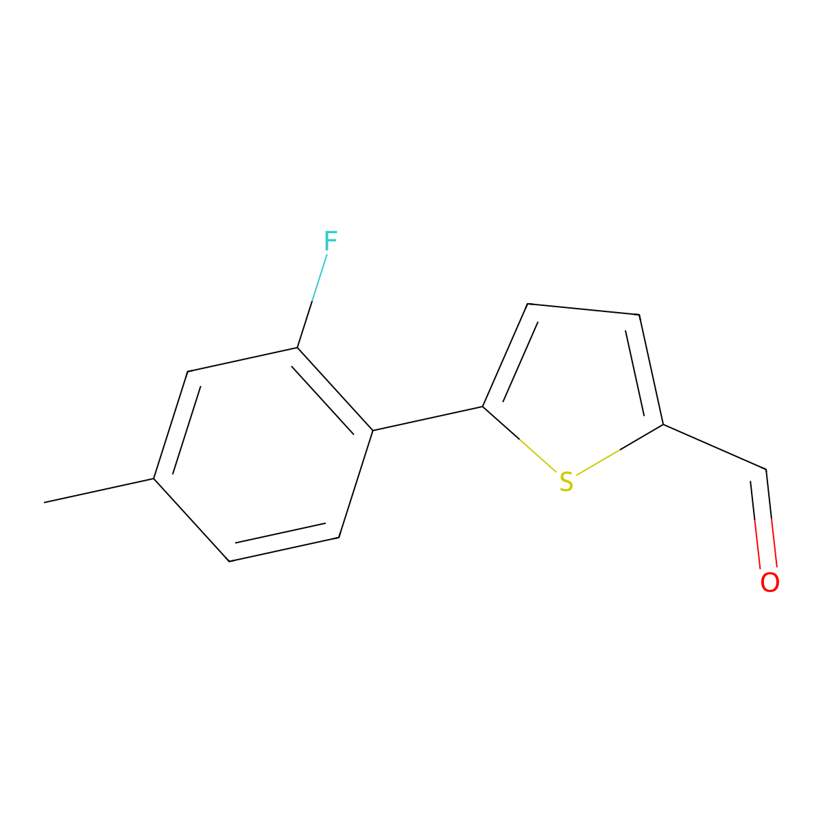 5-(2-Fluoro-4-methylphenyl)thiophene-2-carbaldehyde molecular structure, CAS 1094440-60-4