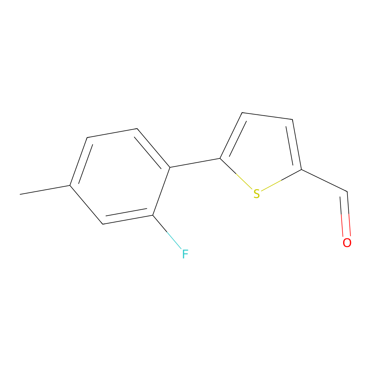 5-(2-Fluoro-4-methylphenyl)thiophene-2-carbaldehyde molecular structure, CAS 1094440-60-4