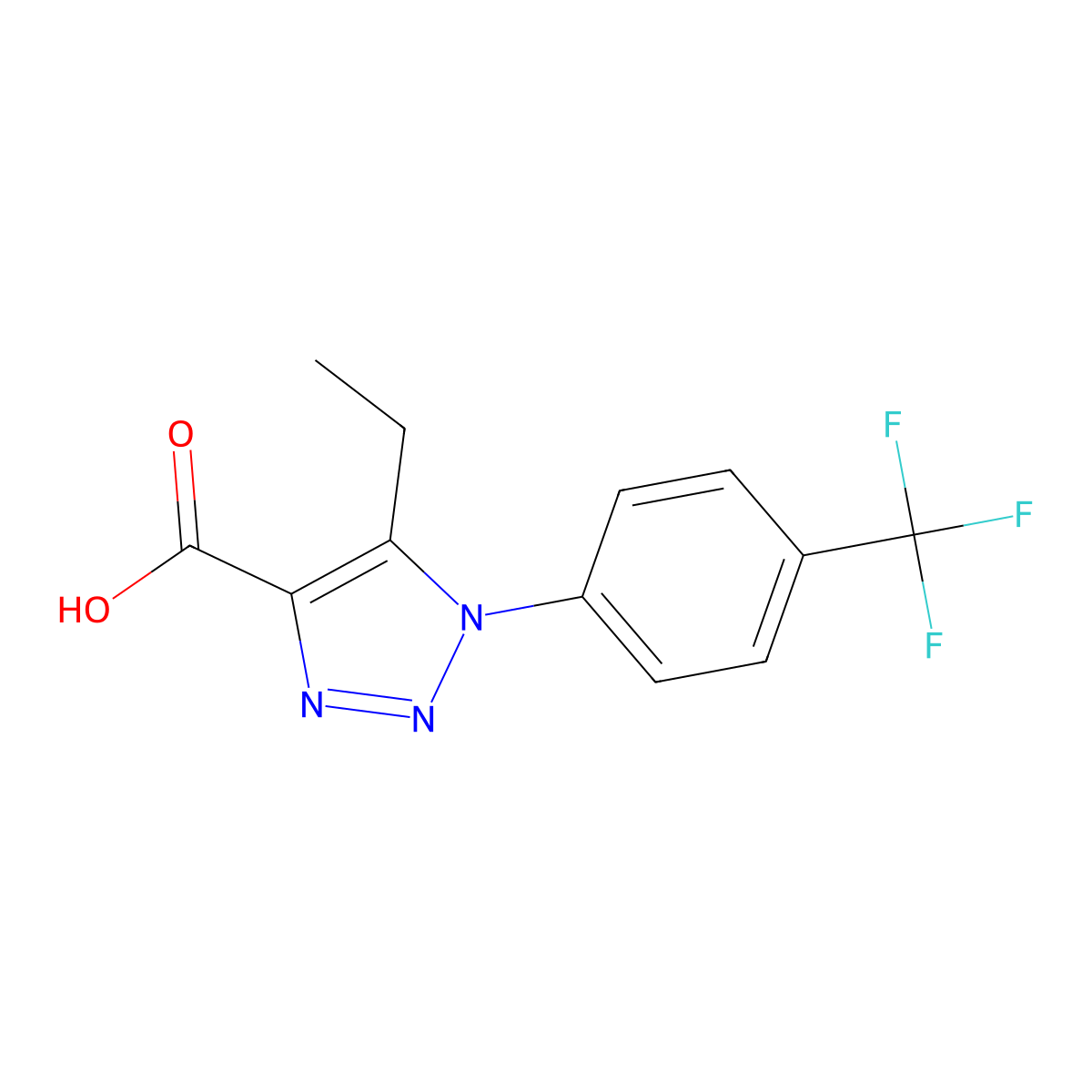 5-ethyl-1-[4-(trifluoromethyl)phenyl]-1H-1,2,3-triazole-4-carboxylic acid molecular structure, CAS 1094440-61-5