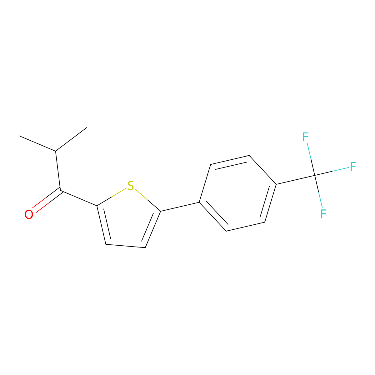 2-Methyl-1-[5-[4-(trifluoromethyl)phenyl]-2-thienyl]-1-propanone molecular structure, CAS 1094440-78-4