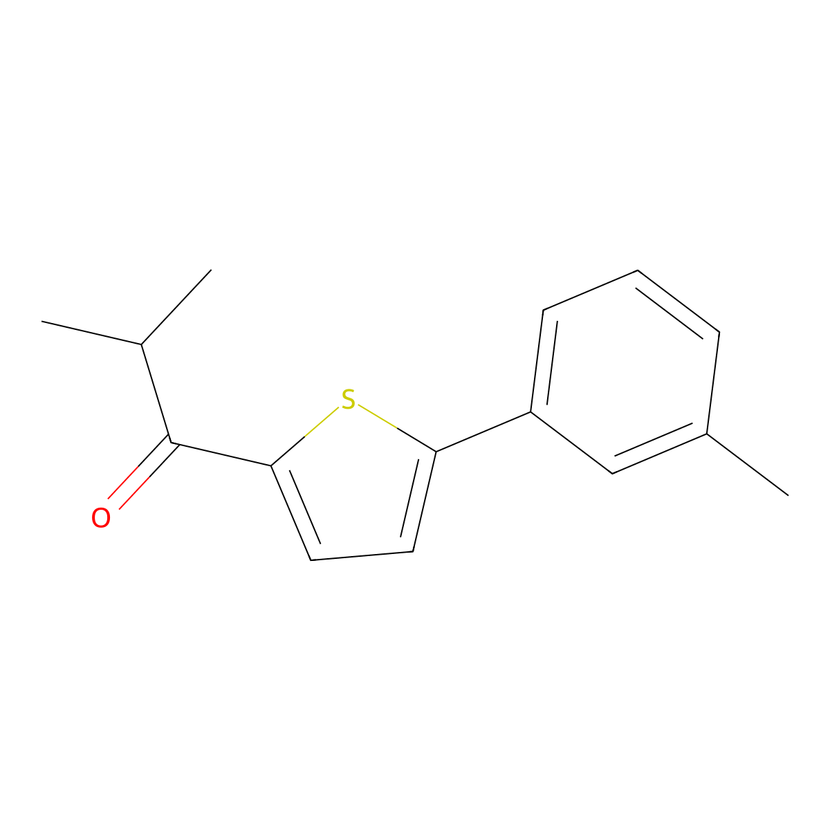 2-Methyl-1-[5-(3-methylphenyl)-2-thienyl]-1-propanone molecular structure, CAS 1094440-88-6