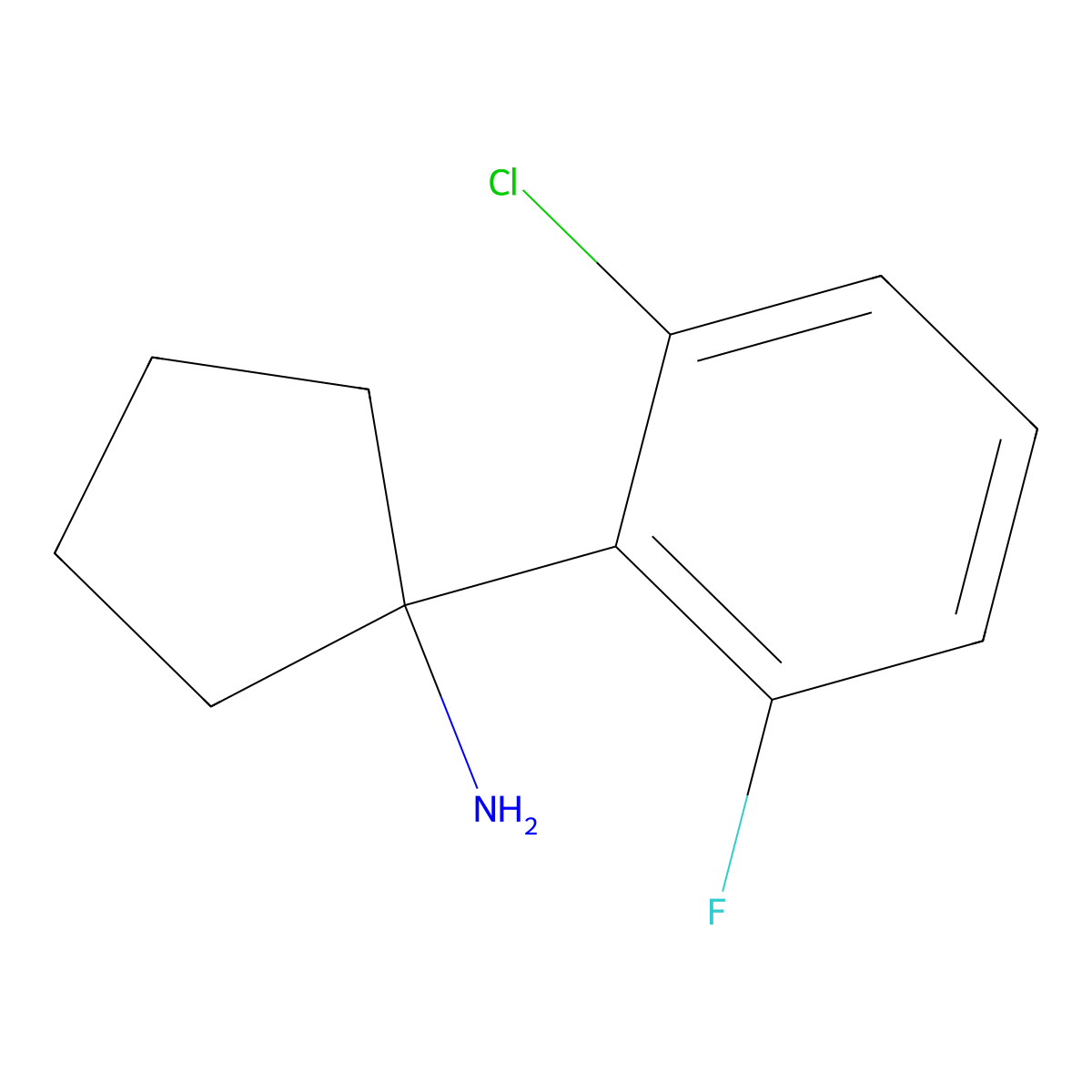 1-(2-Chloro-6-fluorophenyl)cyclopentanamine molecular structure, CAS 1094442-17-7