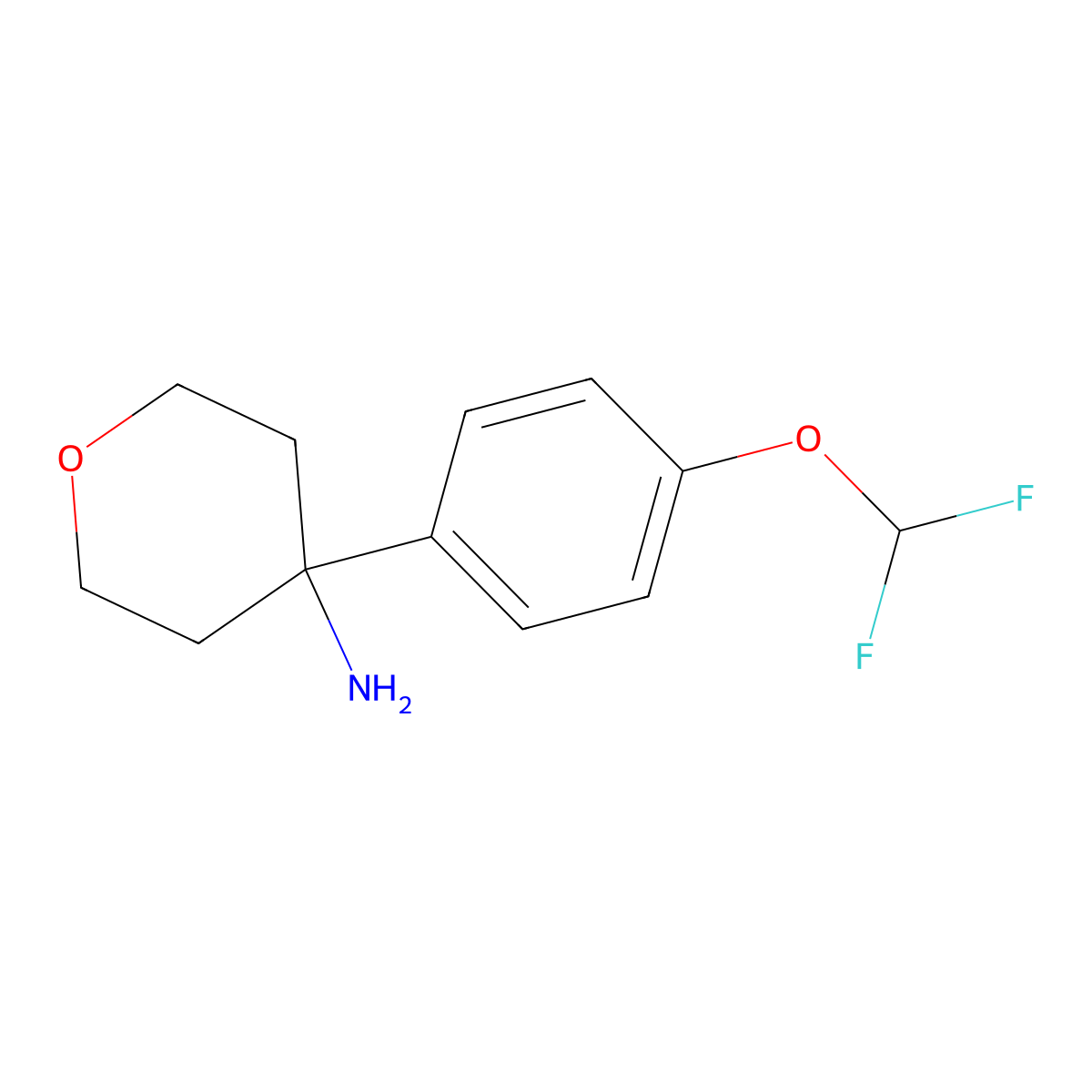 4-[4-(Difluoromethoxy)phenyl]oxan-4-amine molecular structure, CAS 1094442-23-5