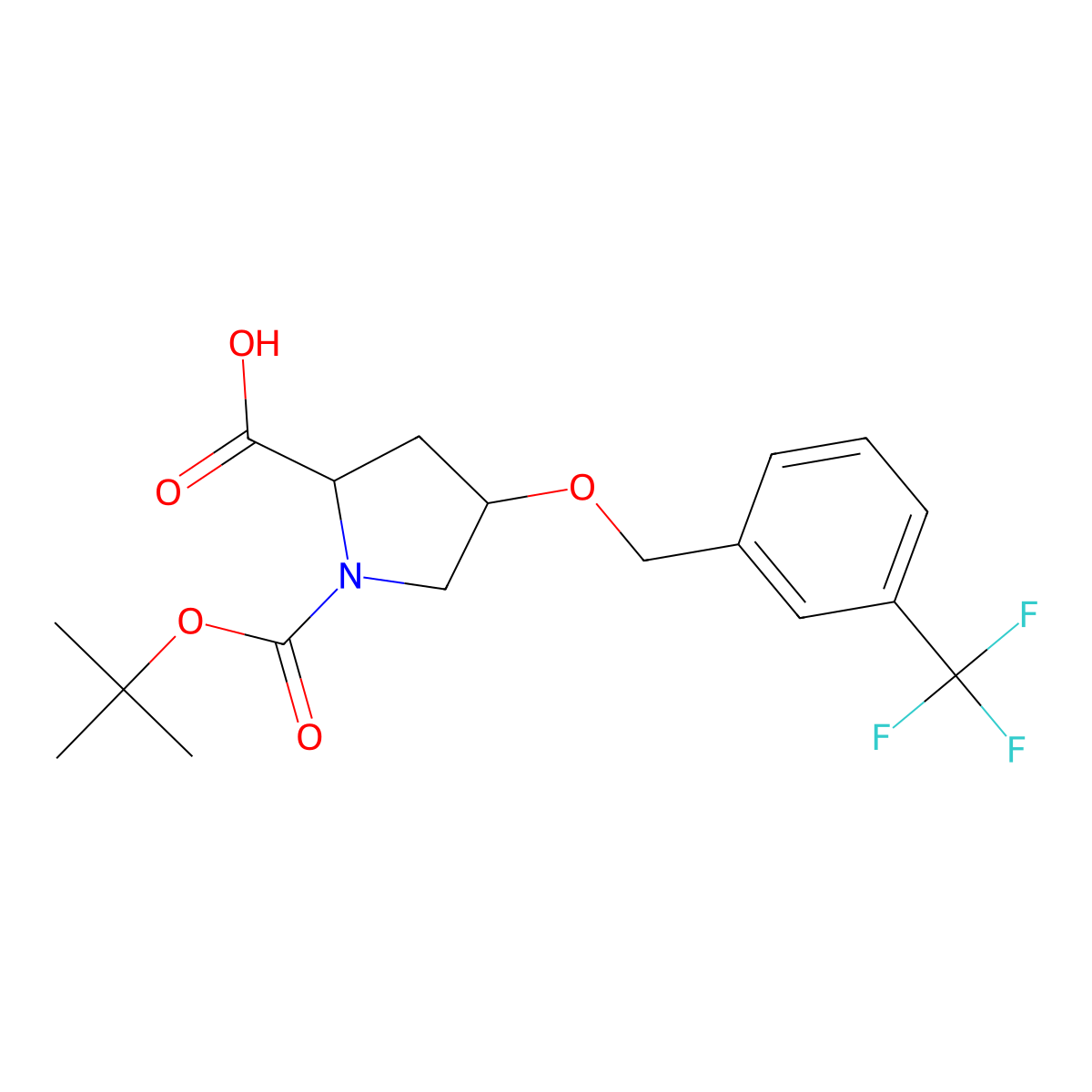 (4R)-1-Boc-4-(3-trifluoromethylbenzyloxy)-L-proline molecular structure, CAS 1094442-35-9