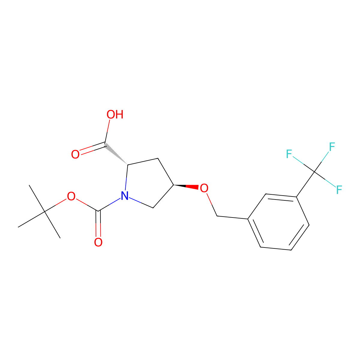 (4R)-1-Boc-4-(3-trifluoromethylbenzyloxy)-L-proline molecular structure, CAS 1094442-35-9