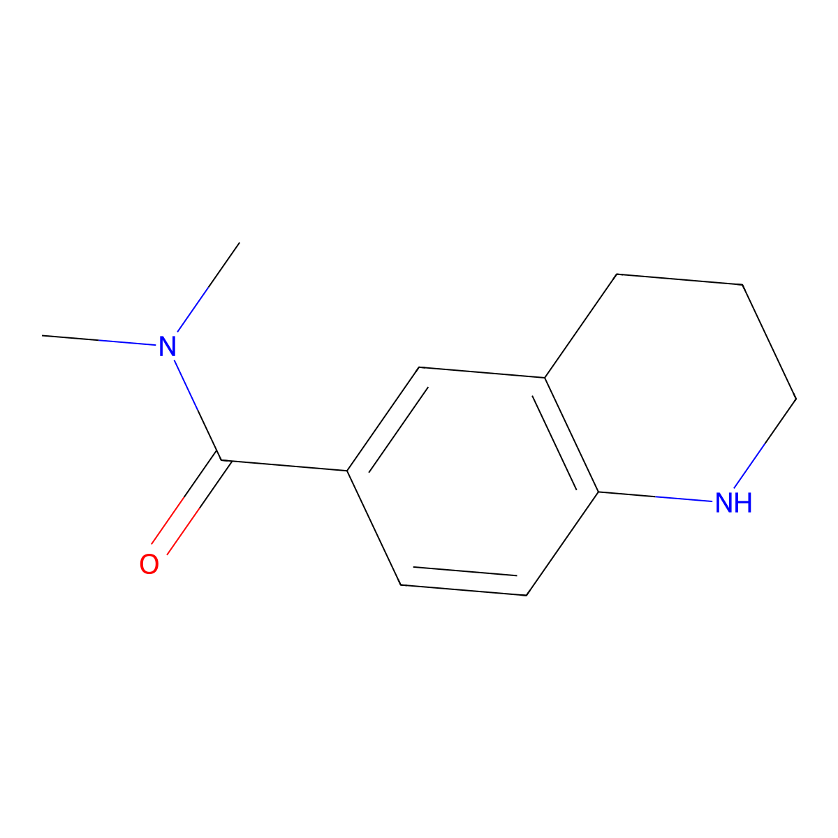 N,N-dimethyl-1,2,3,4-tetrahydroquinoline-6-carboxamide molecular structure, CAS 1094444-23-1