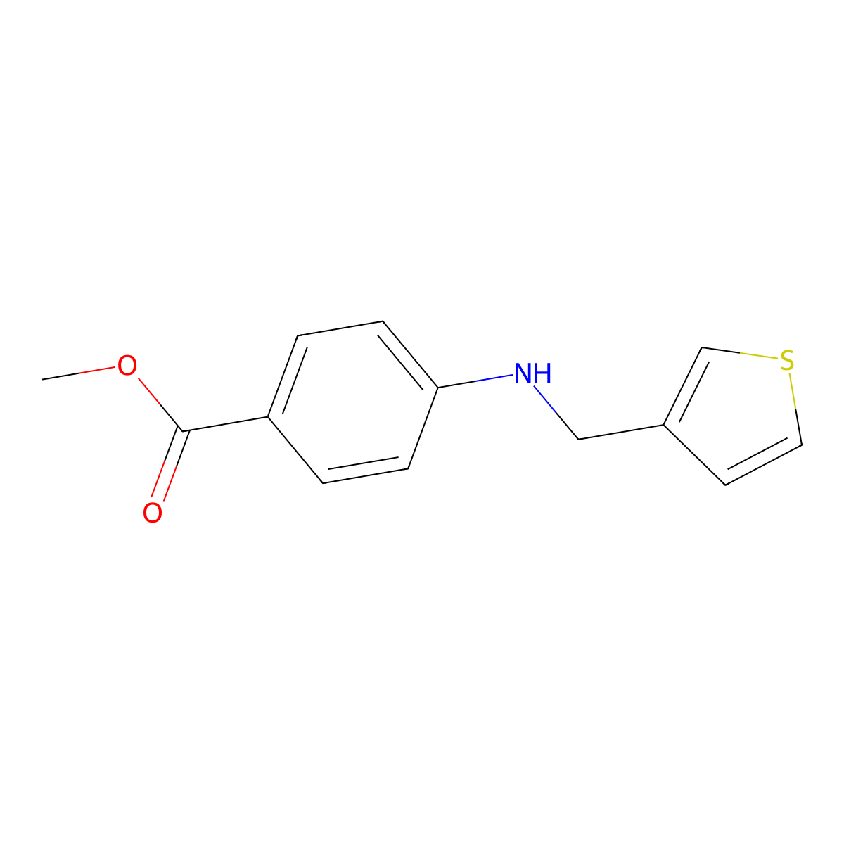 Methyl 4-((thiophen-3-ylmethyl)amino)benzoate molecular structure, CAS 1094446-35-1