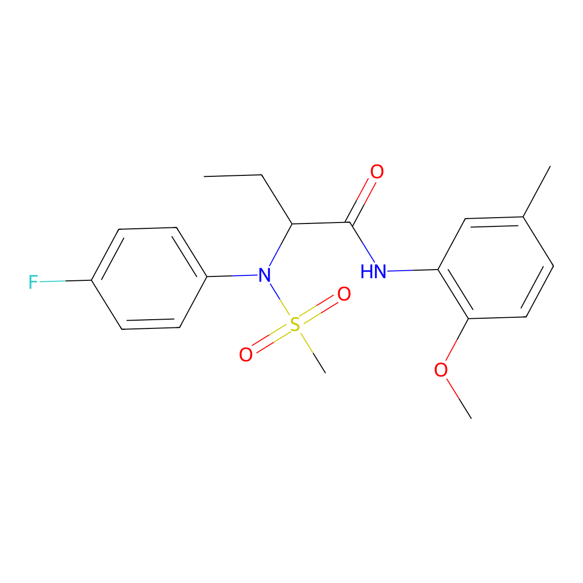 2-[(4-fluorophenyl)(methylsulfonyl)amino]-N-(2-methoxy-5-methylphenyl)butanamide molecular structure, CAS 1094447-09-2