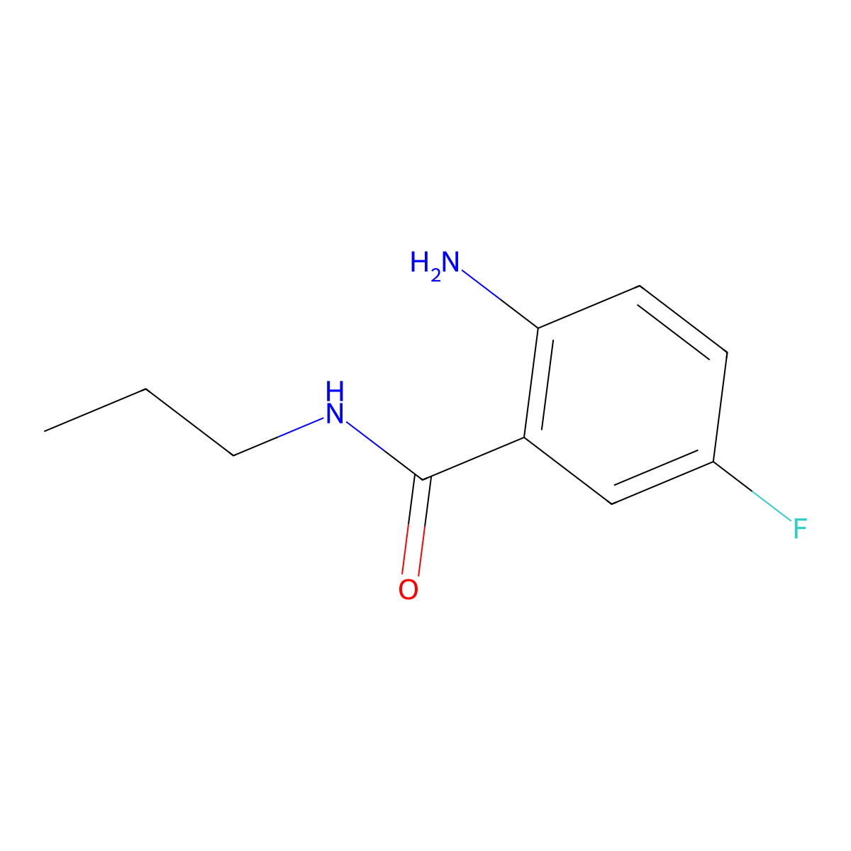 2-Amino-5-fluoro-N-propylbenzamide molecular structure, CAS 1094449-17-8