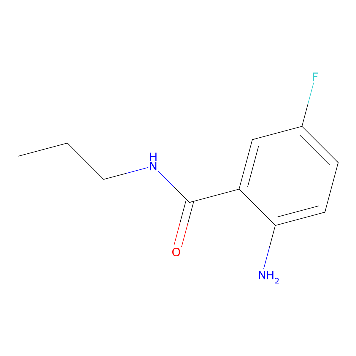 2-Amino-5-fluoro-N-propylbenzamide molecular structure, CAS 1094449-17-8