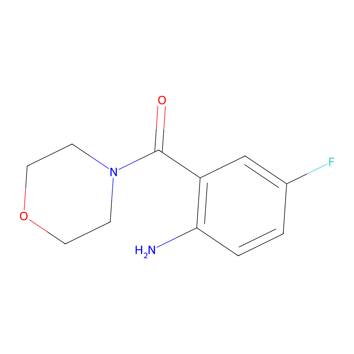 (2-Amino-5-fluorophenyl)(morpholino)methanone molecular structure, CAS 1094449-18-9