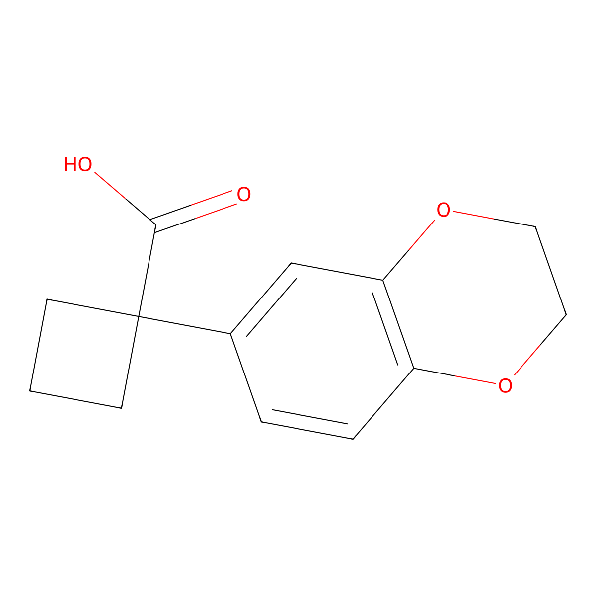 1-(2,3-Dihydro-1,4-benzodioxin-6-yl)cyclobutane-1-carboxylic acid molecular structure, CAS 1094450-20-0