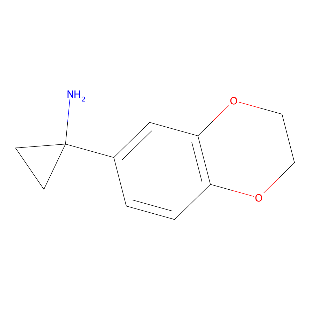 1-(2,3-Dihydro-1,4-benzodioxin-6-yl)cyclopropan-1-amine molecular structure, CAS 1094450-22-2