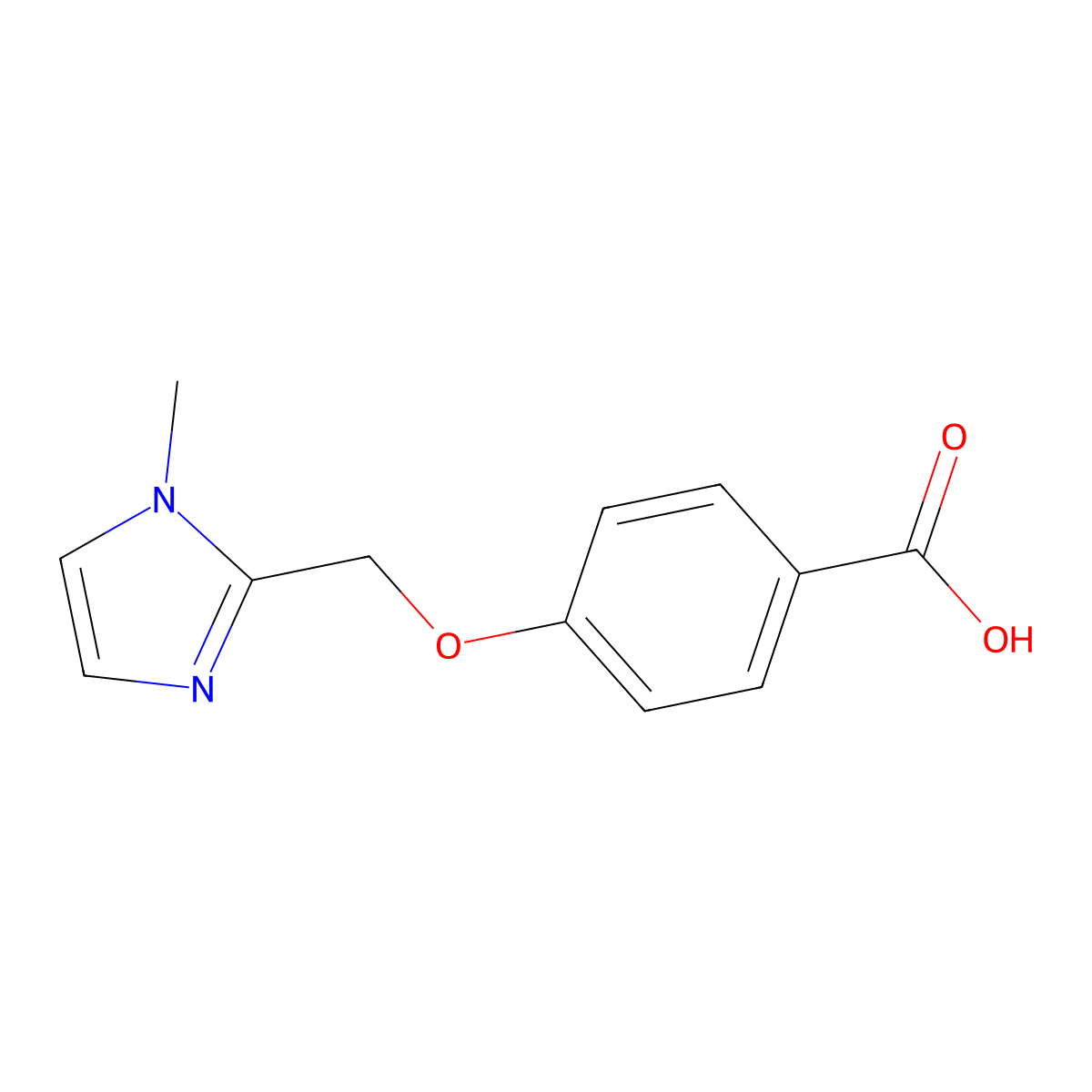 4-[(1-methyl-1H-imidazol-2-yl)methoxy]benzoic acid molecular structure, CAS 1094451-54-3