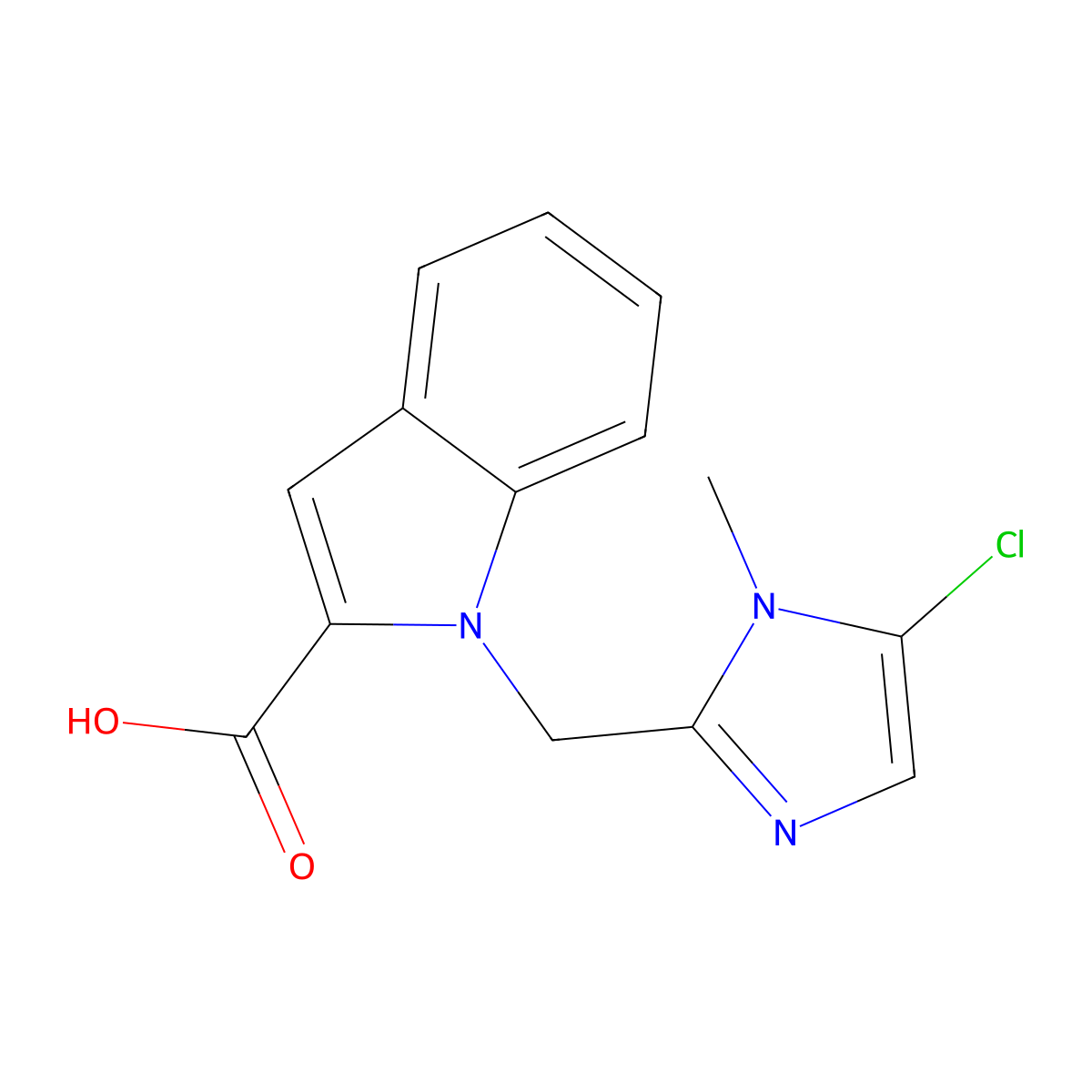 1-[(5-chloro-1-methyl-1H-imidazol-2-yl)methyl]-1H-indole-2-carboxylic acid molecular structure, CAS 1094451-89-4