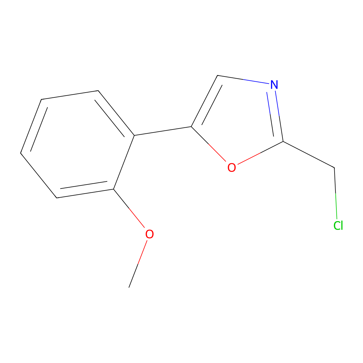 2-(Chloromethyl)-5-(2-methoxyphenyl)-1,3-oxazole molecular structure, CAS 1094452-07-9