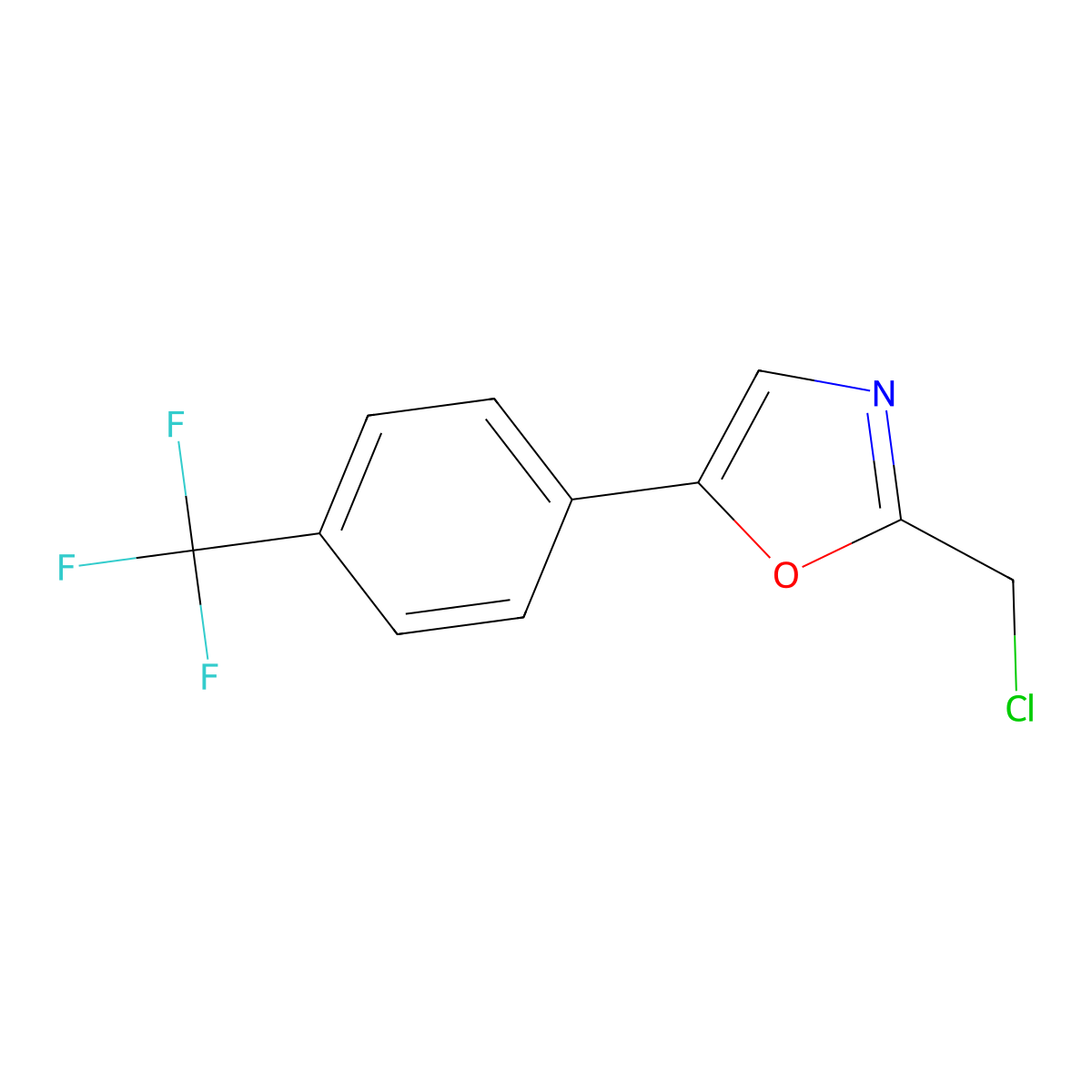 2-(Chloromethyl)-5-[4-(trifluoromethyl)phenyl]oxazole molecular structure, CAS 1094452-29-5