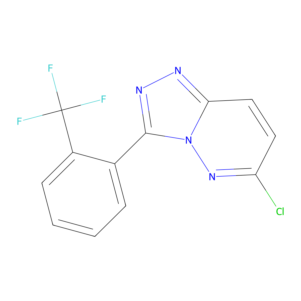 6-Chloro-3-[2-(trifluoromethyl)phenyl]-[1,2,4]triazolo[4,3-b]pyridazine molecular structure, CAS 1094452-66-0