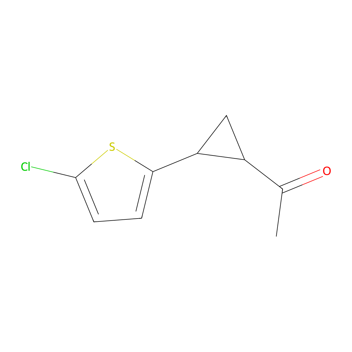 1-[2-(5-Chlorothiophen-2-yl)cyclopropyl]ethan-1-one molecular structure, CAS 1094452-91-1