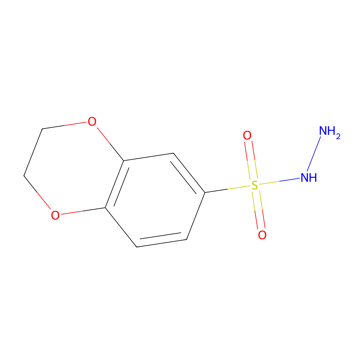 2,3-Dihydro-1,4-benzodioxine-6-sulfonohydrazide molecular structure, CAS 1094453-02-7