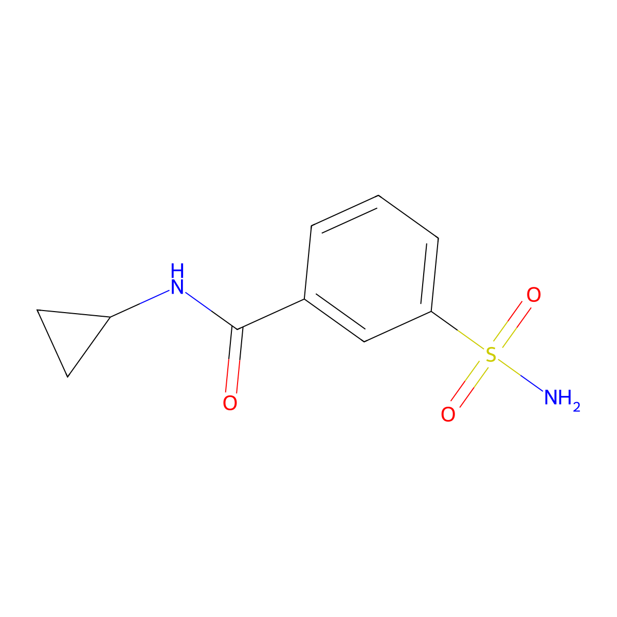 N-cyclopropyl-3-sulfamoylbenzamide molecular structure, CAS 1094453-15-2