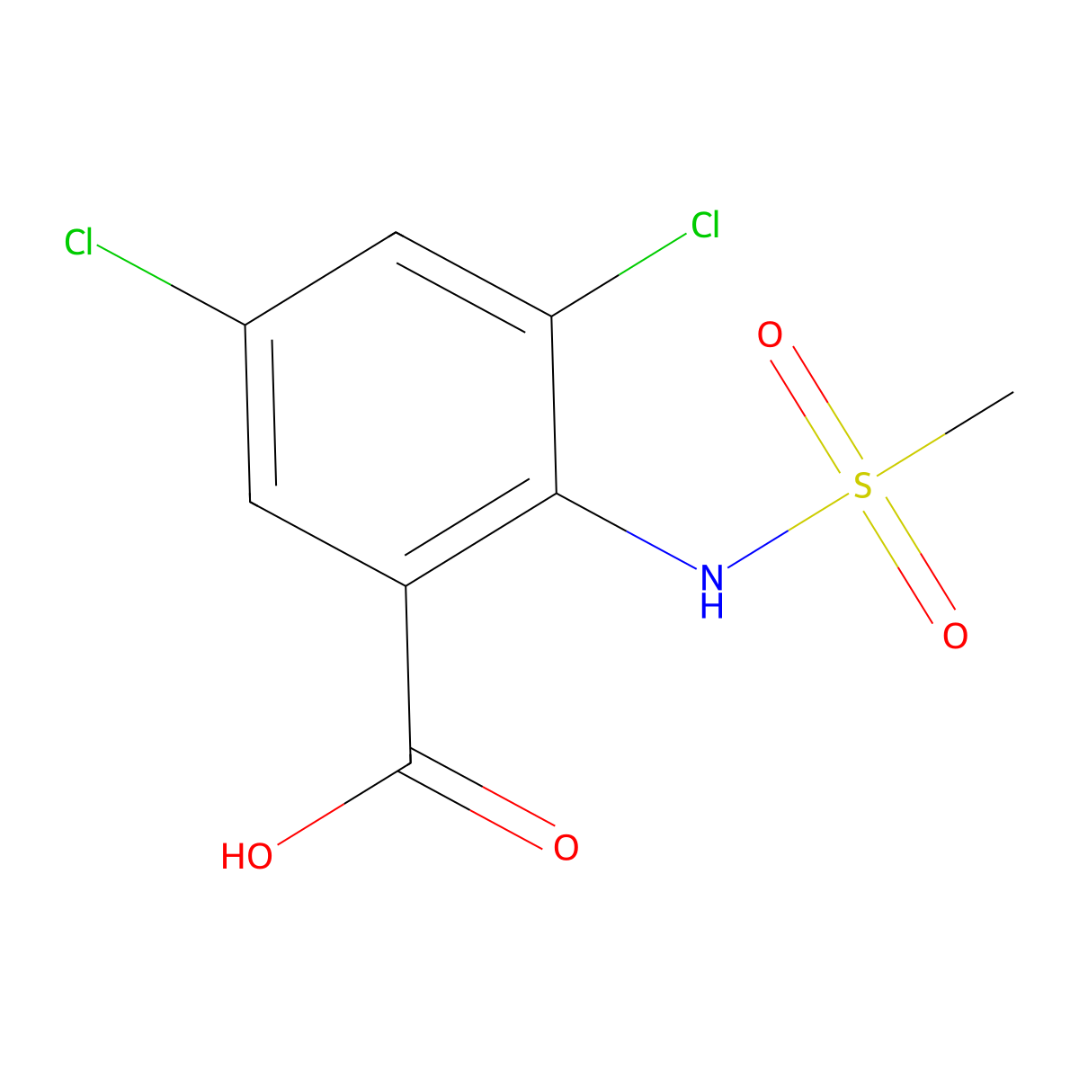 3,5-Dichloro-2-methanesulfonamidobenzoic acid molecular structure, CAS 1094453-30-1