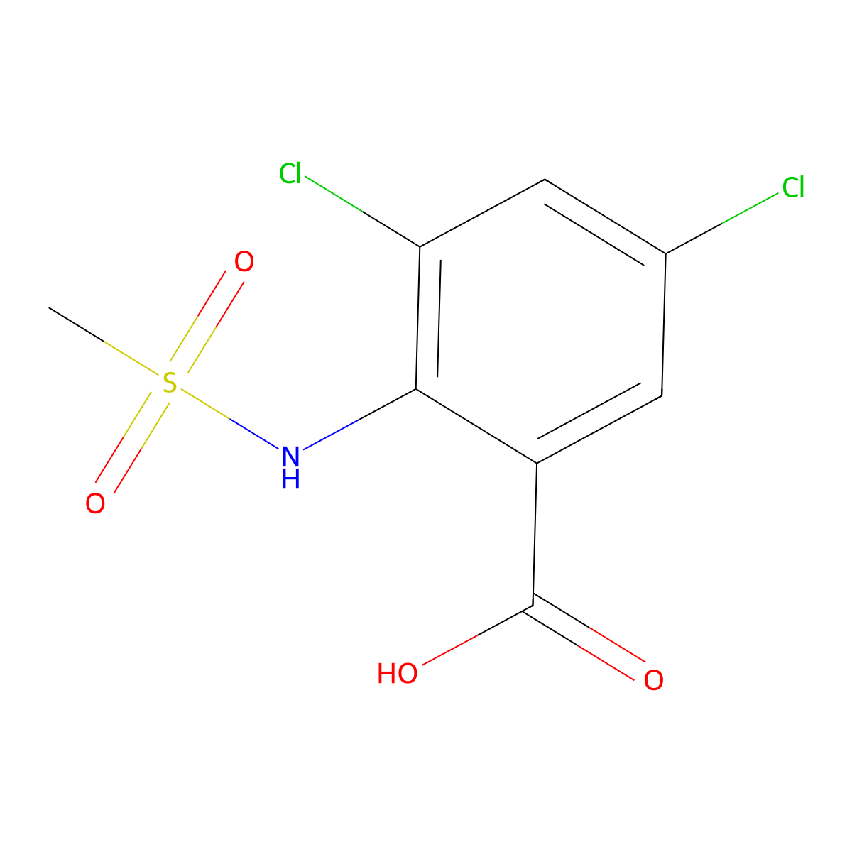 3,5-Dichloro-2-methanesulfonamidobenzoic acid molecular structure, CAS 1094453-30-1