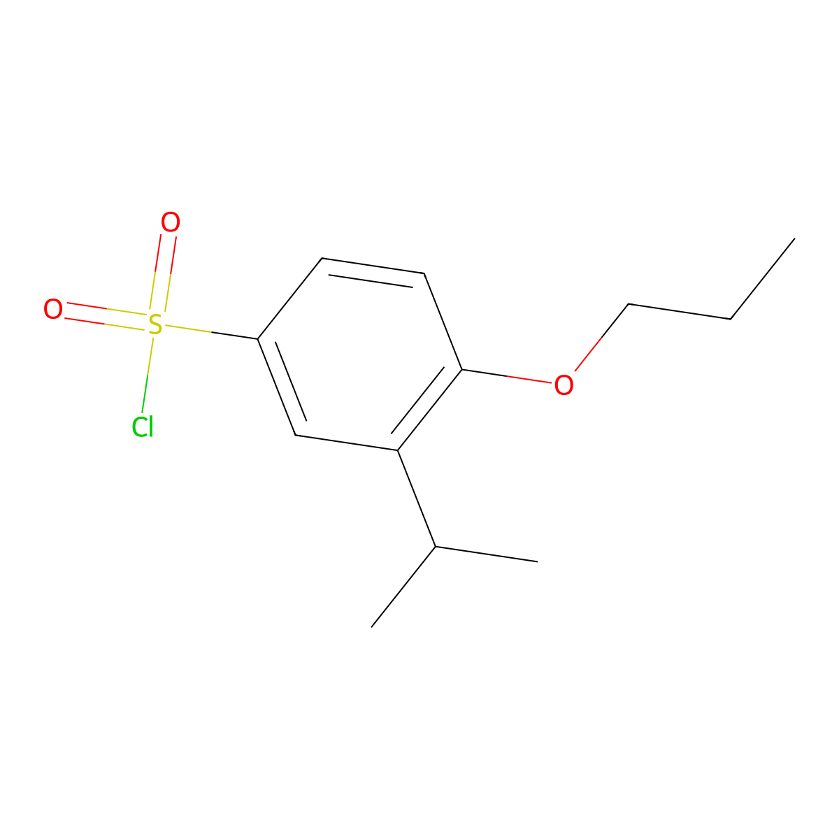 3-(Propan-2-yl)-4-propoxybenzene-1-sulfonyl chloride molecular structure, CAS 1094454-32-6